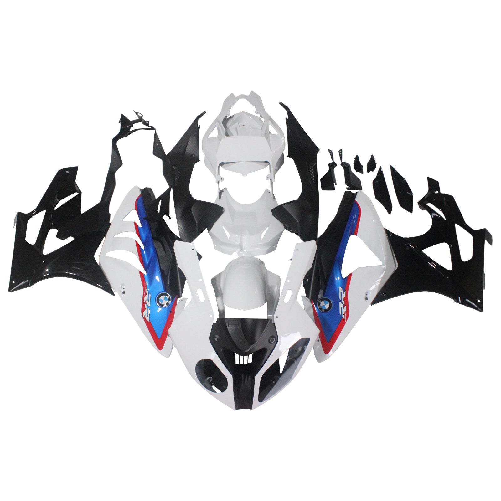Carenados Amotopart para BMW S1000RR 2009-2014 Blanco Negro SRR Genérico