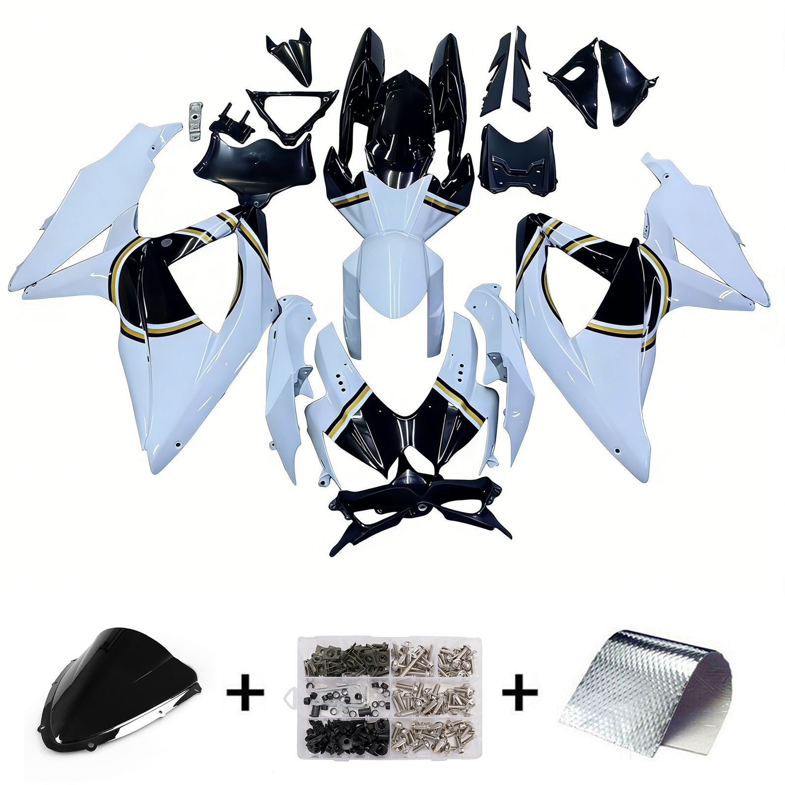 Kit de carénage par injection, carrosserie en plastique ABS, compatible avec Suzuki GSXR 600/750 2008-2009