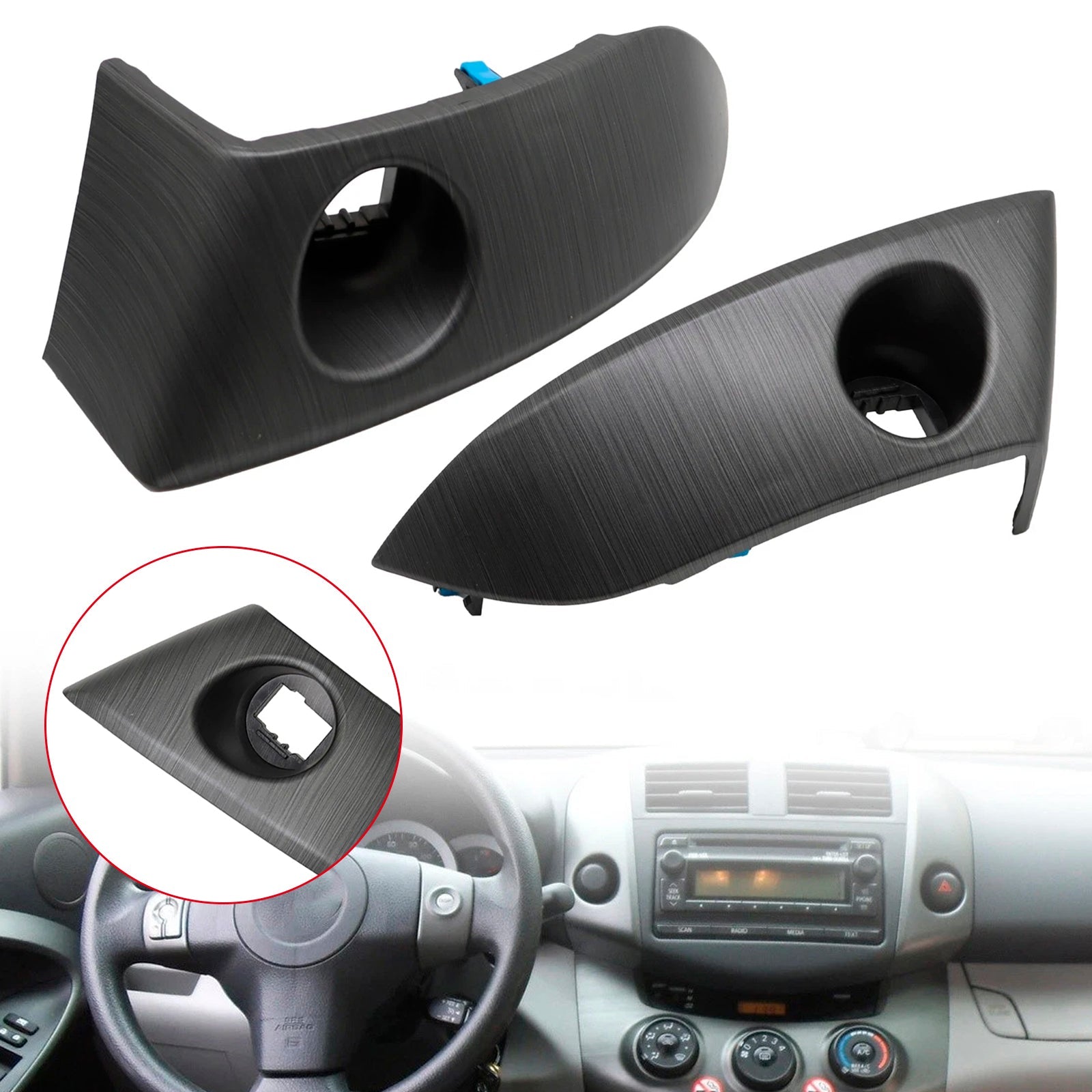 2006-2012 Toyota RAV4 2 pièces - Cache de sortie d'aération centrale du tableau de bord - Panneau latéral 55412-42060-B0