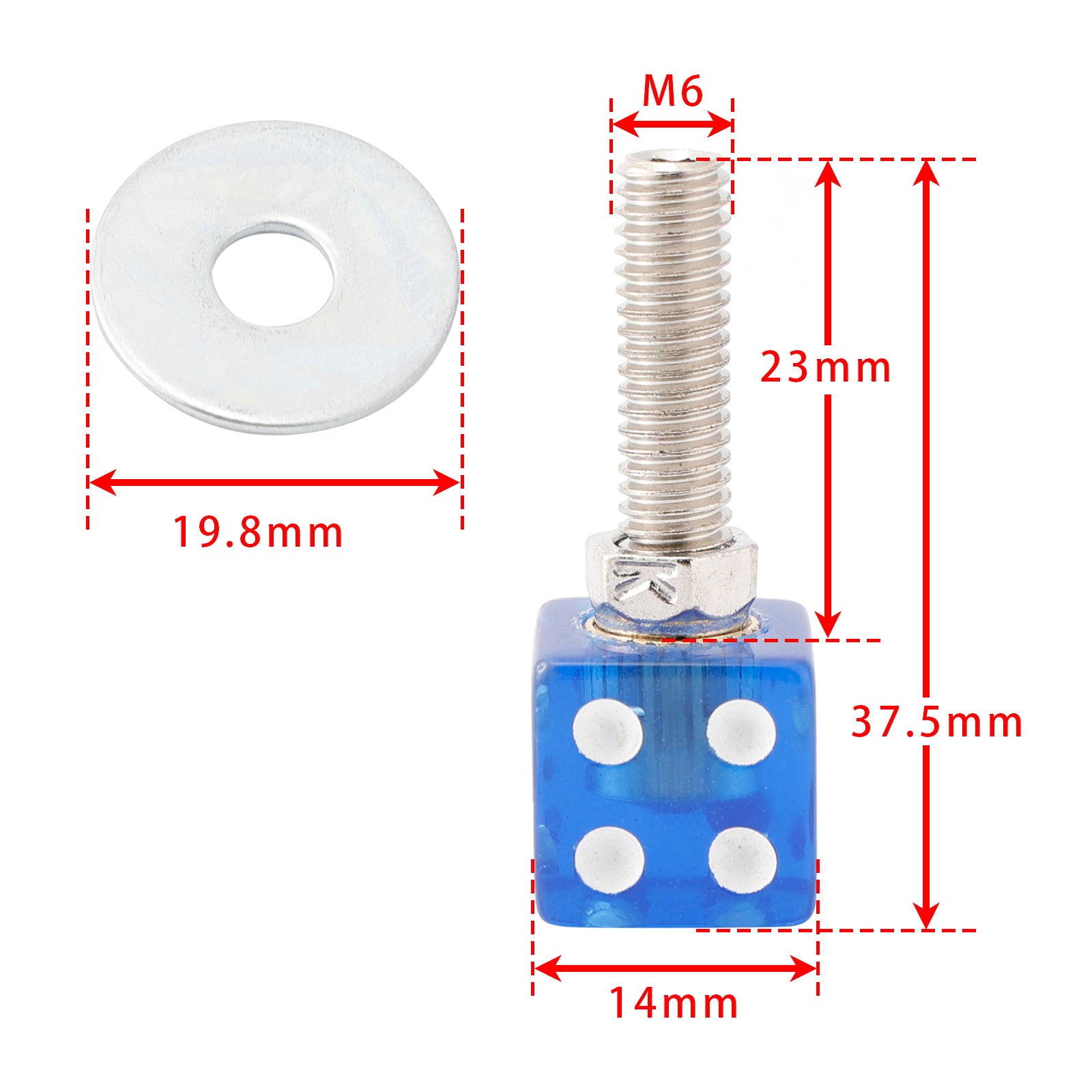 Tornillo de plástico M6 personalizado para el marco de la placa, pernos, hardware azul, x4