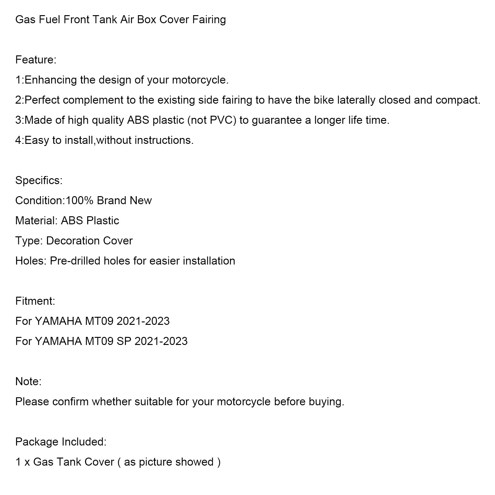 2021-2023 YAMAHA MT-09 MT09 SP Spring del rojo de la caja de aire de la mesa avertal