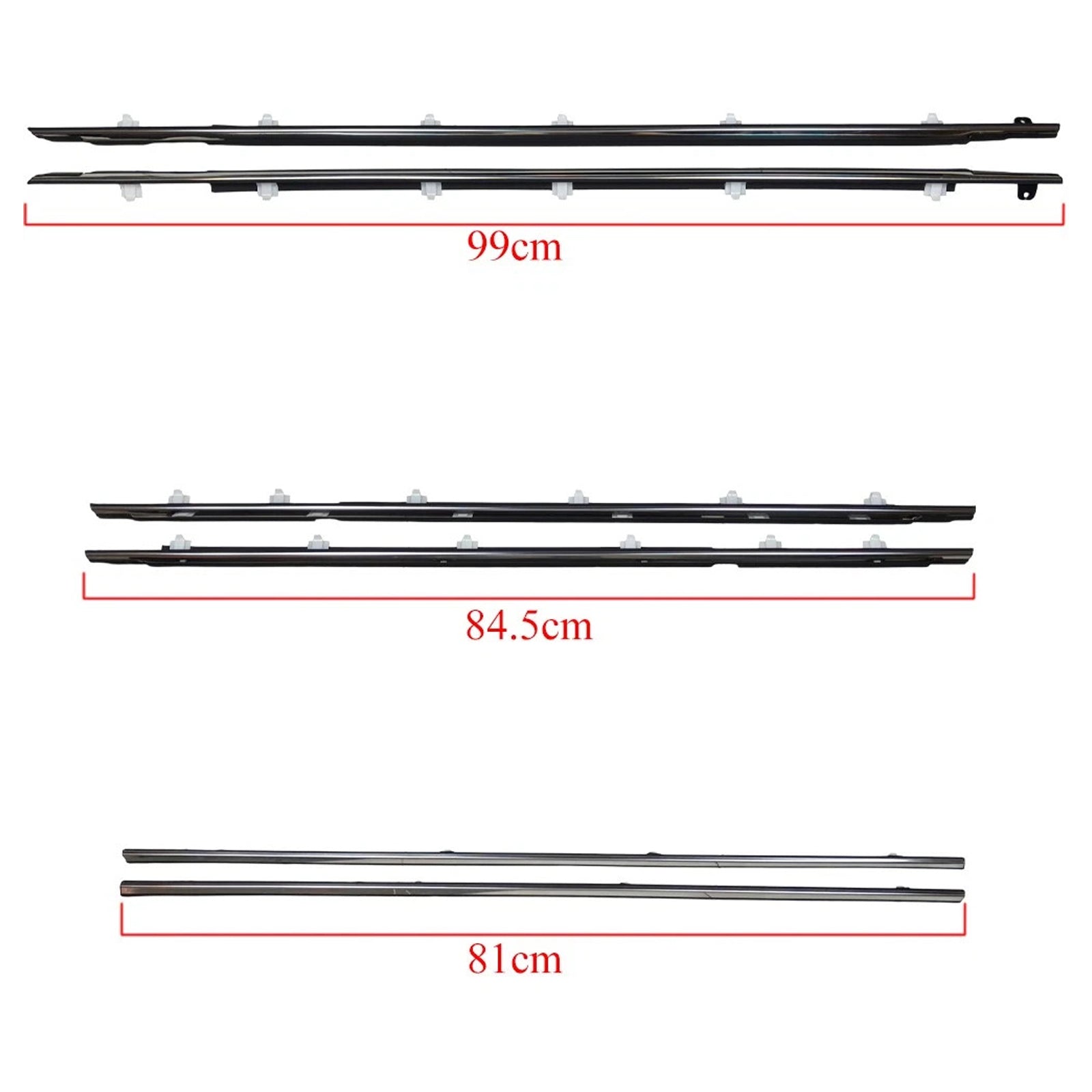 Deurlijstbekleding (6 stuks) voor Lexus LX450 FZJ80 (1996-1998) - Onderdeelnummers 75710-60011 en 75720-60011