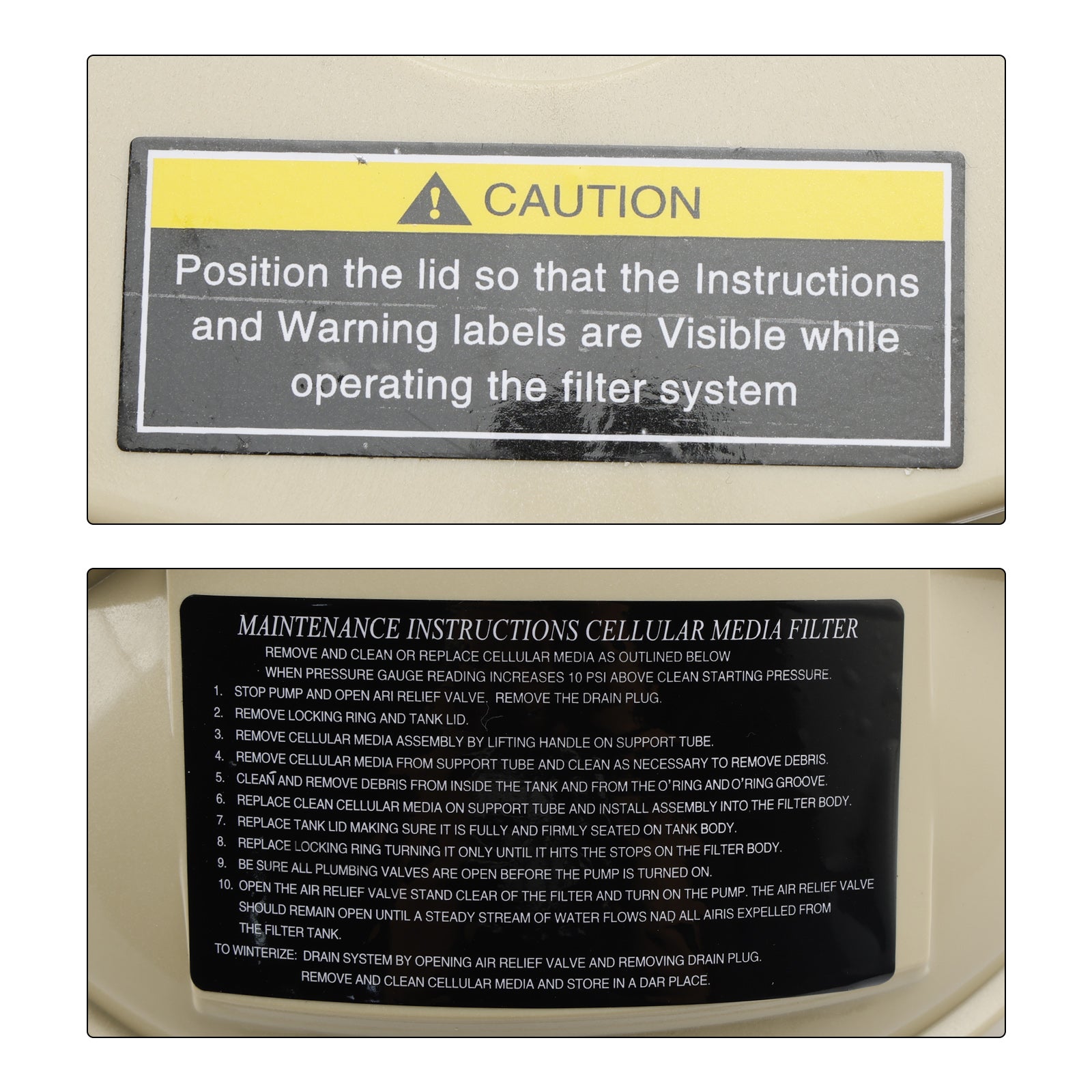 Suodattimen kansi 178553 Pentair Clean & Clear 50 100 Predator 100