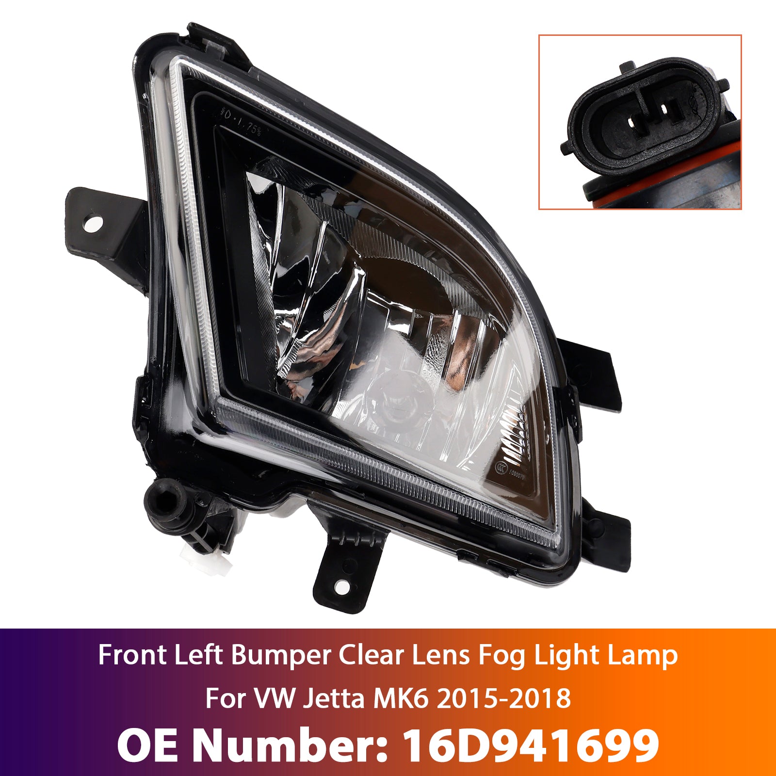 Linker mistlamp voor met heldere lens voor VW Volkswagen Jetta (2015-2018)