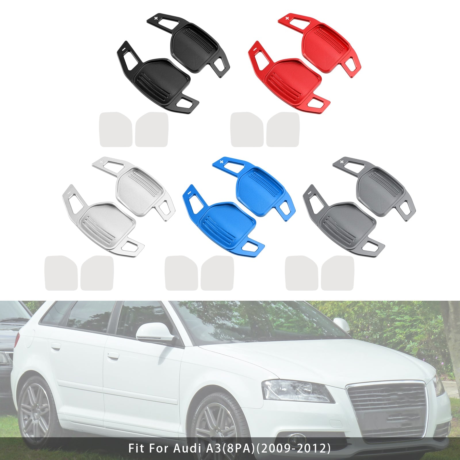 Palettes de changement de vitesse au volant pour Audi A3 A4 A5 A6 TT Q5 08-14 en aluminium