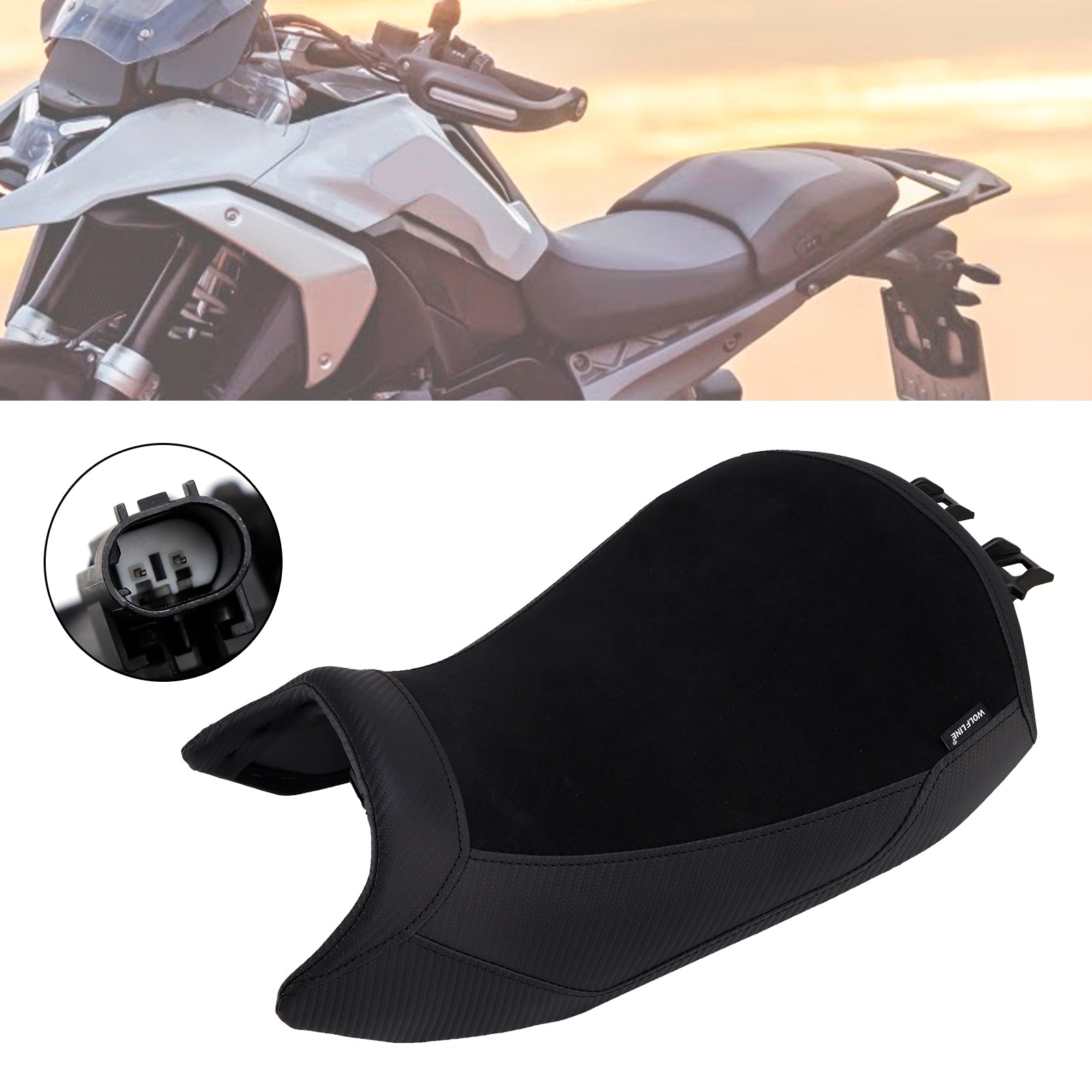 Sedile passeggero multiutente BMW R1300GS 2024-2025, cuscino inferiore anteriore e posteriore blu