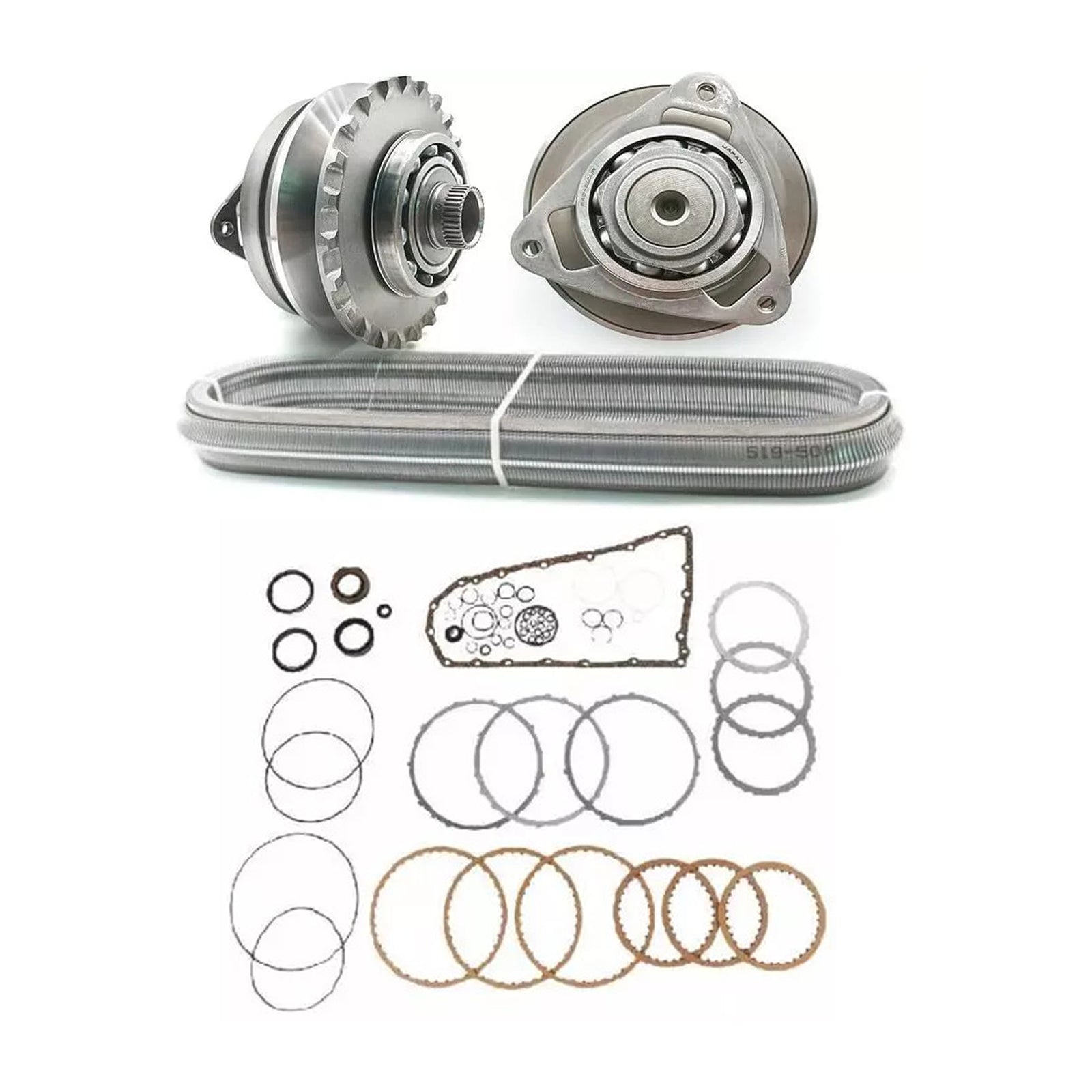 Kit de réfection complet de transmission CVT RE0F10E JF017E avec chaîne et courroie 27 dents pour Nissan Quest 3.5L (2015-2017).