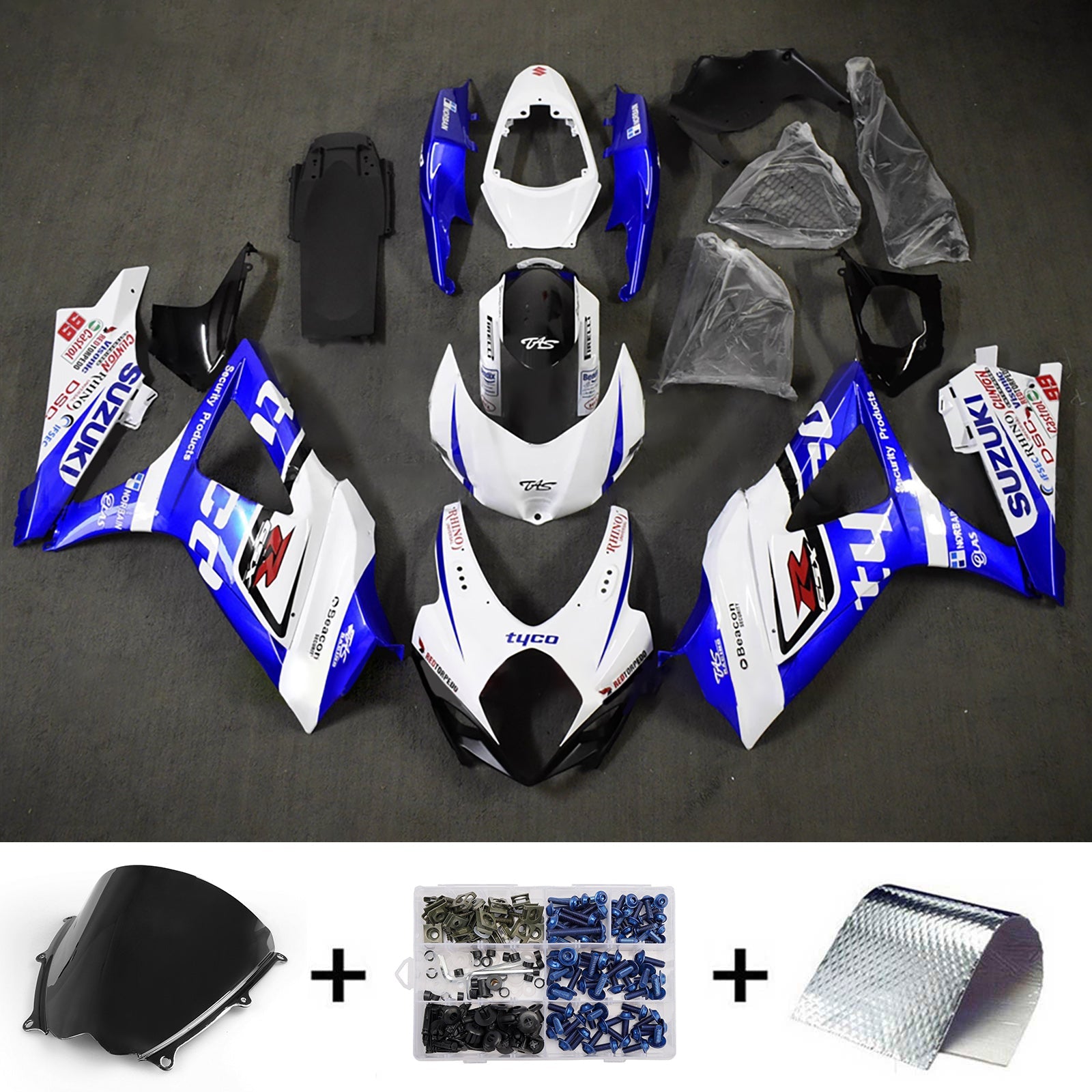 Zestaw owiewek z wtryskiem tworzywa ABS do Suzuki GSXR1000 2007-2008 K7