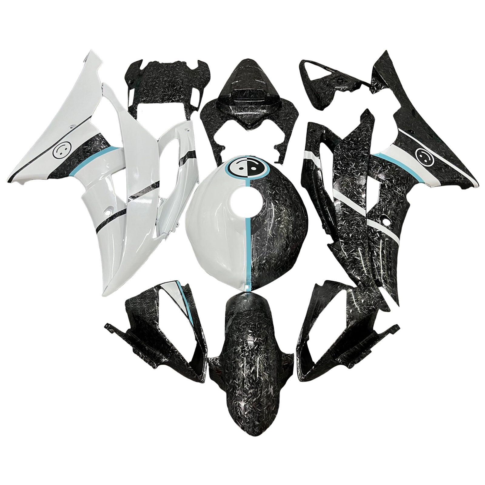 Kit carenatura iniettata in plastica ABS per Yamaha YZFR6 YZF-R6 2008-2016