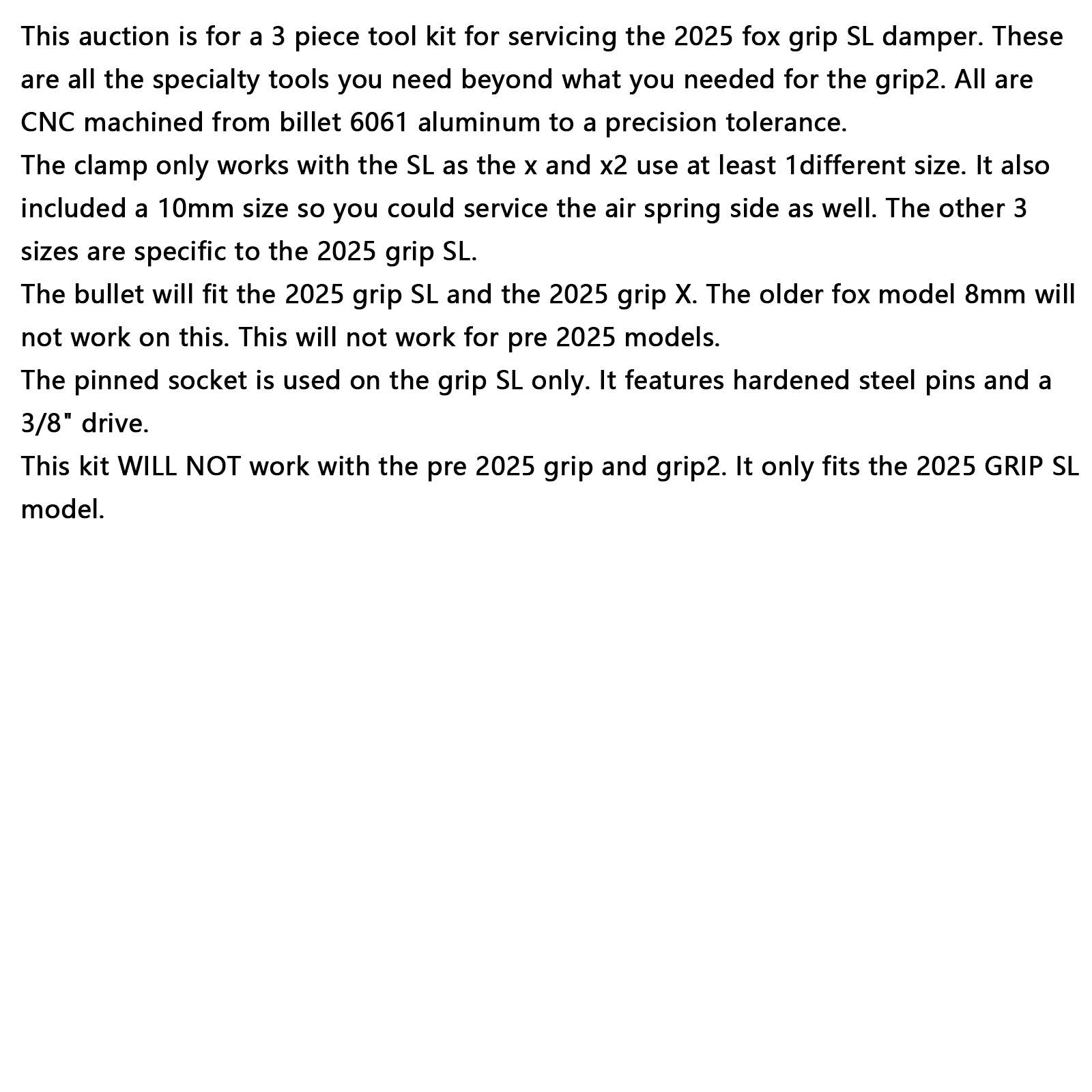 Kit de herramientas para el cartucho de amortiguadores Fox GIP SL: para el mantenimiento y la reconstrucción del agarre SL 2025