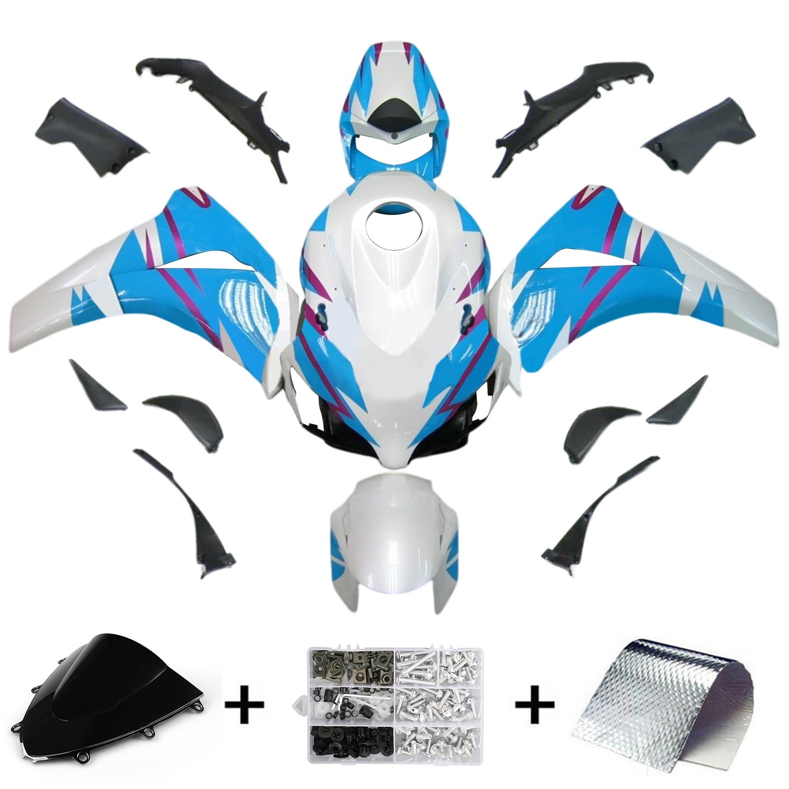 Kit de carénage injecté en plastique ABS pour Honda CBR1000RR 2008-2011