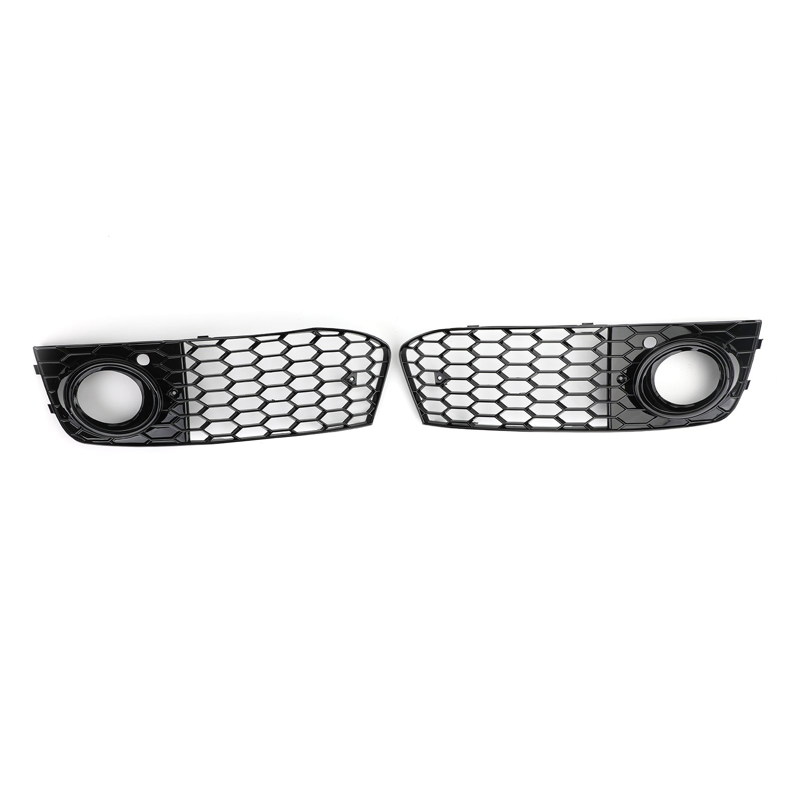 Grille hexagonale en nid d'abeille de style Audi A4 / A4 Avant B8 RS4 2008-2012 Grille noire brillante et Grille de phare antibrouillard
