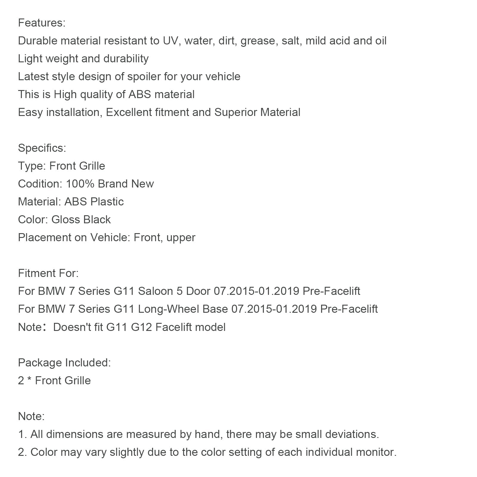 07.2015-01.2019 BMW 7 G1 serija dolga pred-facelift črna 2 trgovina 2 sprednji koledar