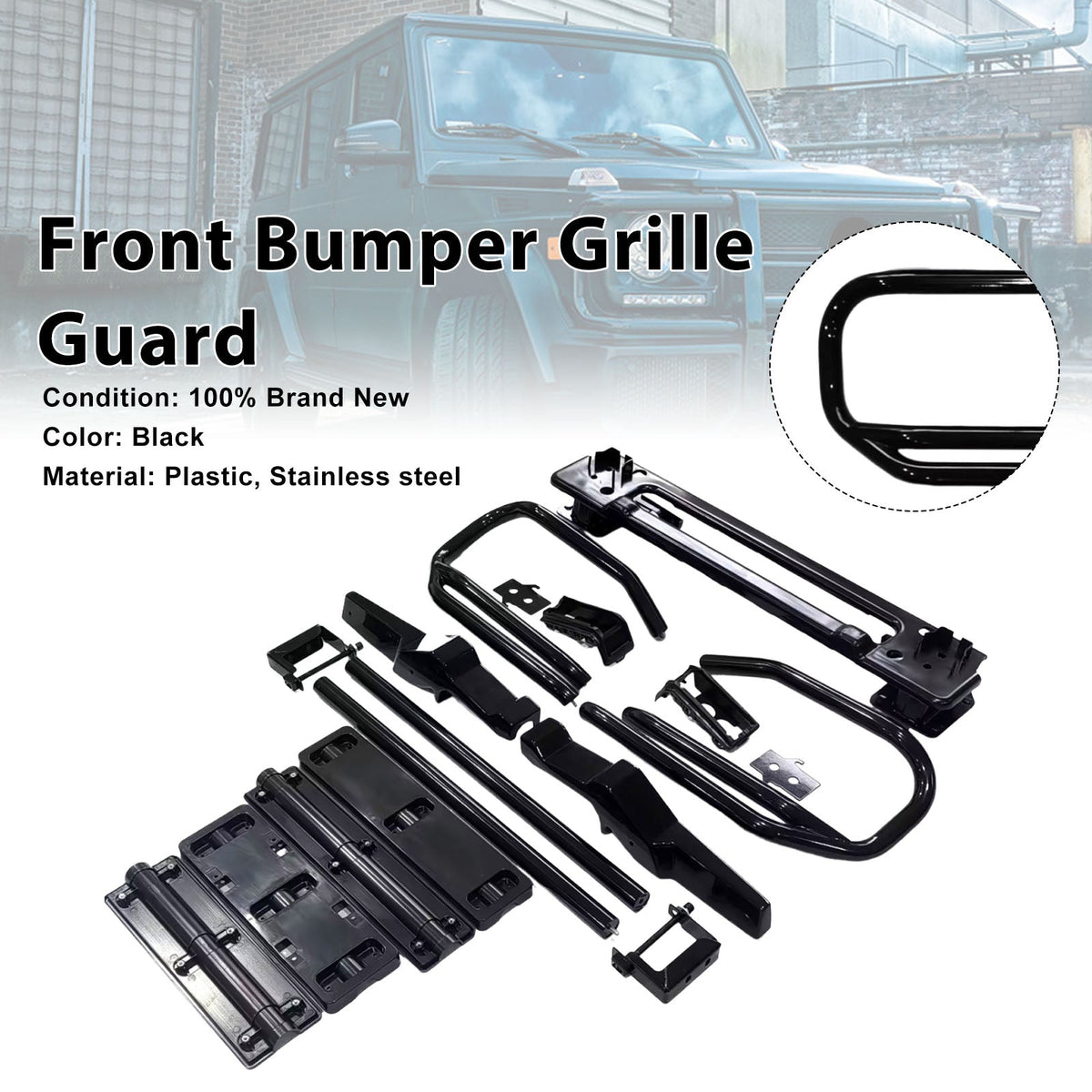 Grille de protection de pare-chocs avant compatible avec Mercedes-Benz Classe G W465 G63 B700 (à partir de 2025)