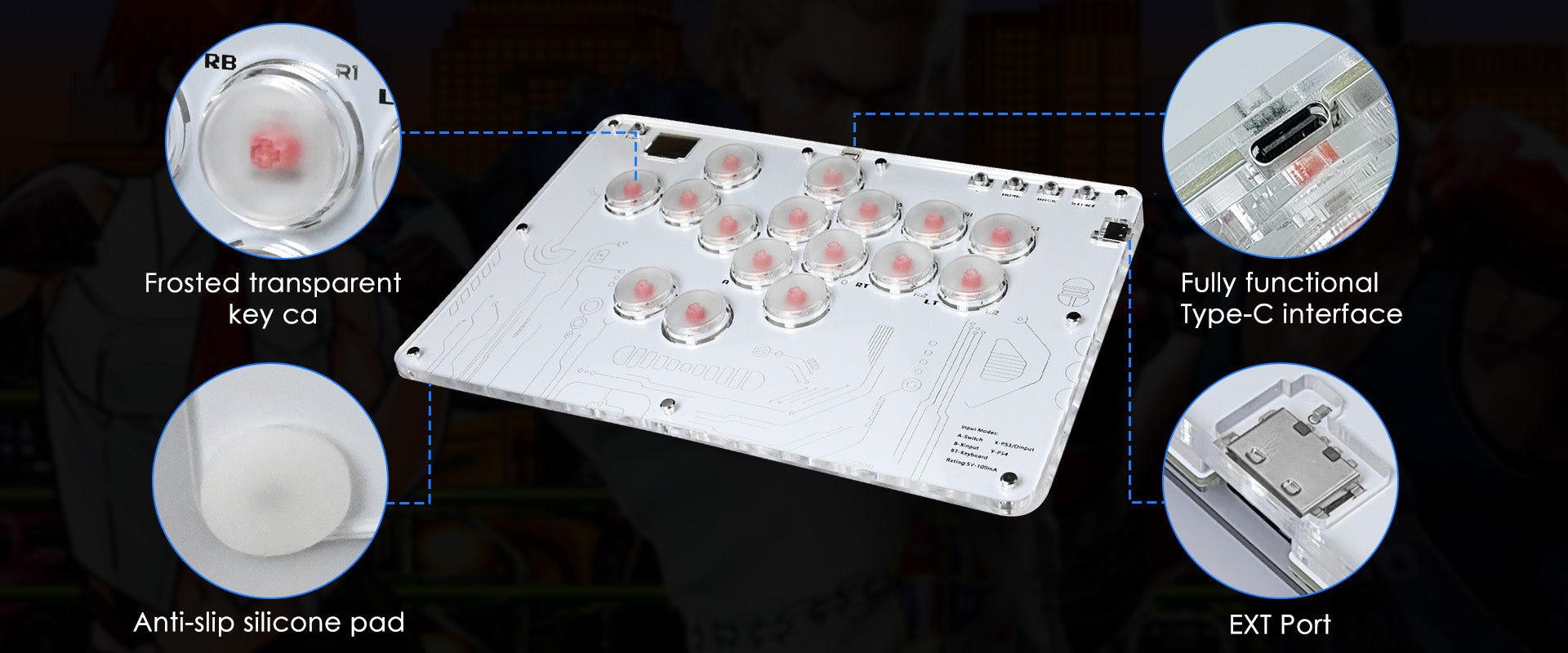 HITBOX hitbox Fighting Keyboard Arcade Joystick Zaawansowane przyciski Street Fighter 6 Steam Klawiatura Raspberry Pi