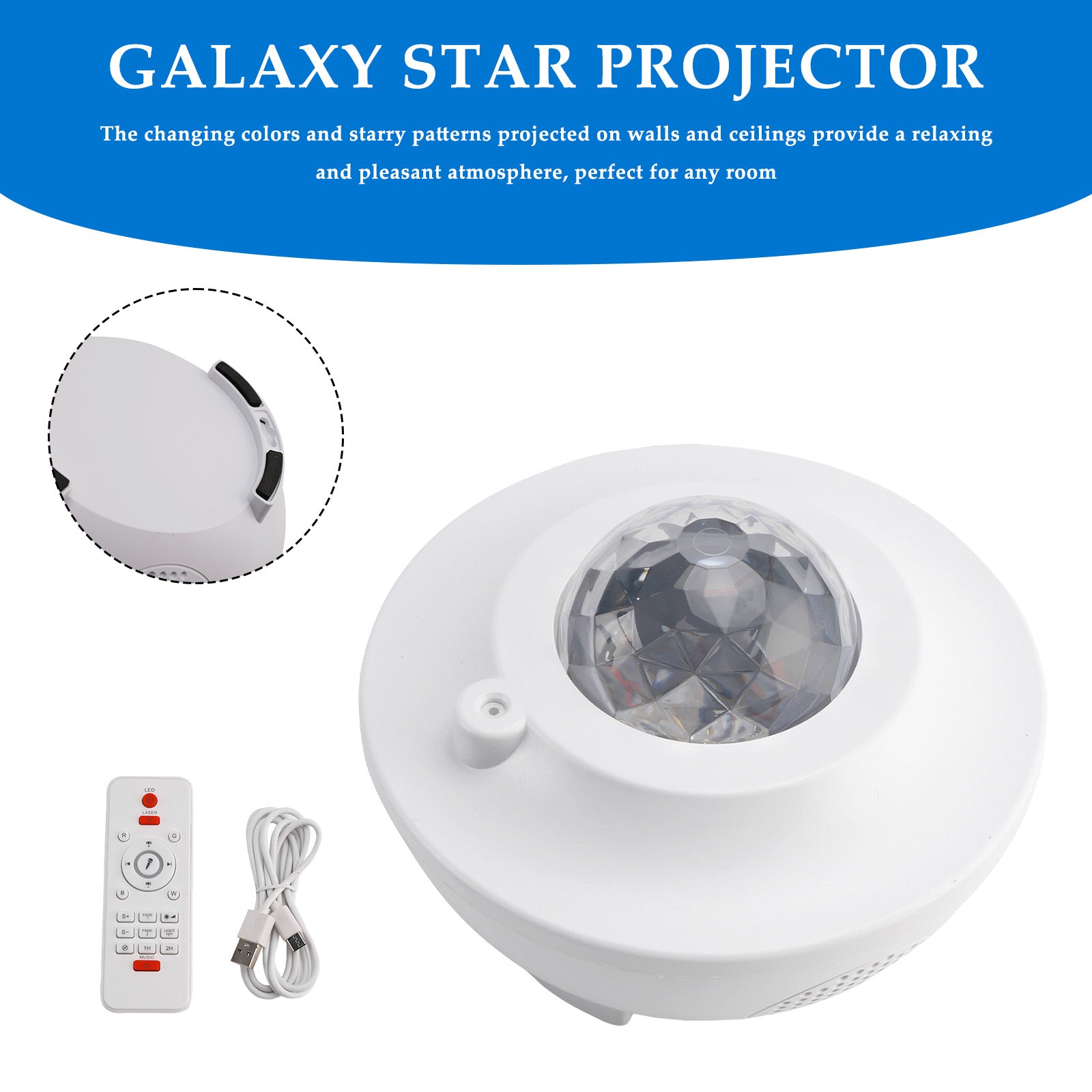 Projecteur Galaxy Ciel Étoilé Lampe Nuit Océan Fête Bluetooth & Télécommande