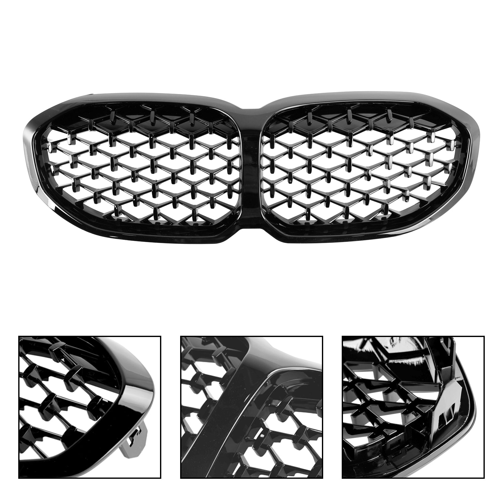 Kiiltävä musta timantti etumunuaisritilän säleikkö BMW 1-sarjan F40 2019-2024