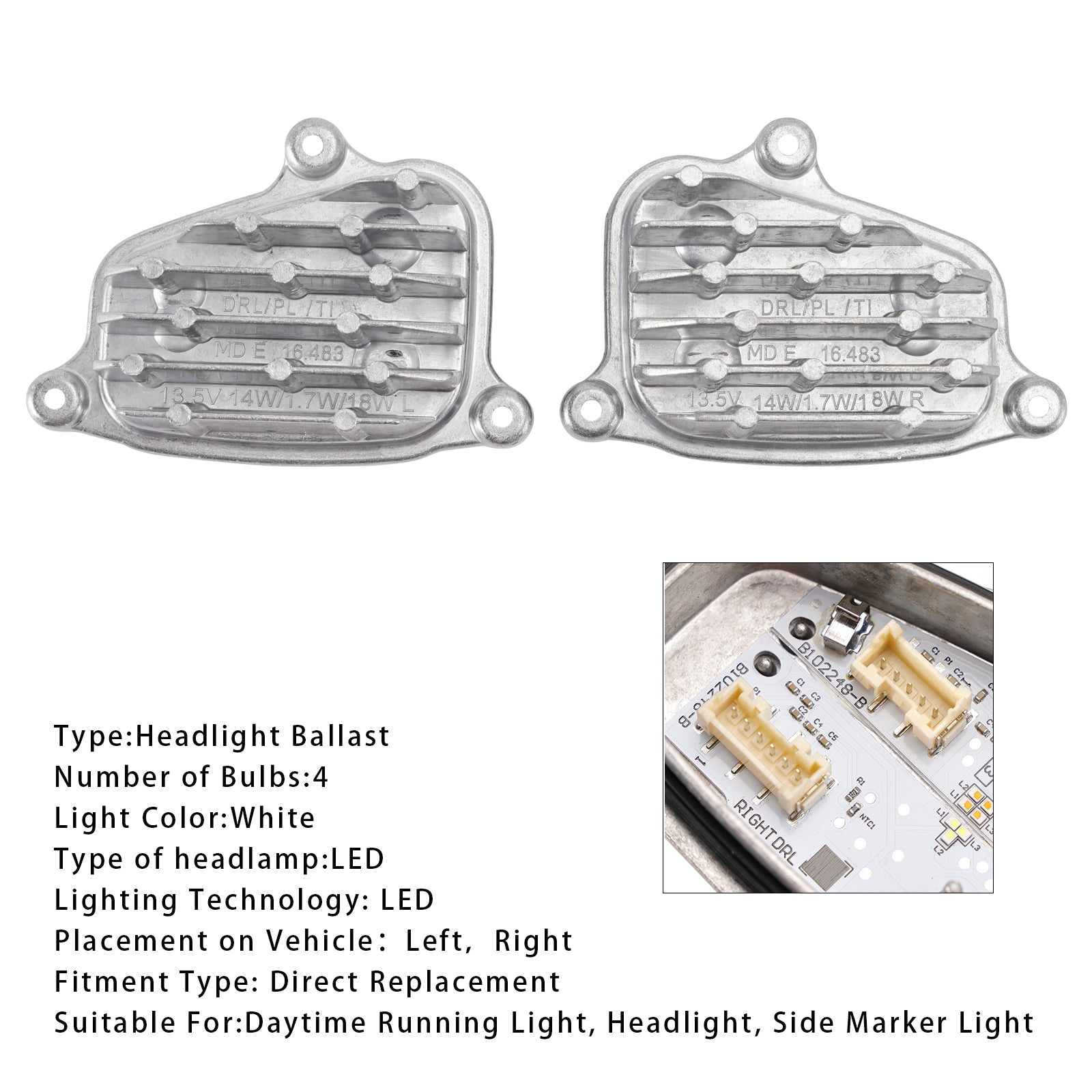 LED LED DRL LEAD RAGNADO Y RETIRA CON EL DISIPATOR TERMAL 6F0941475/76 para el asiento Ibiza V (KJ) 2017-2024