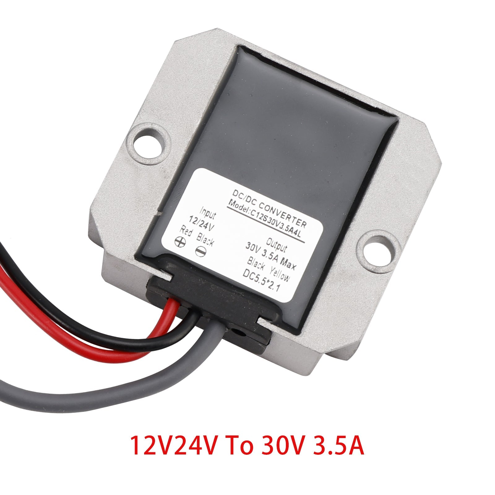 Mini przetwornica napięcia stałego, kabel zasilający 12 V/24 V do 30 V, 3,5 A, 105 W