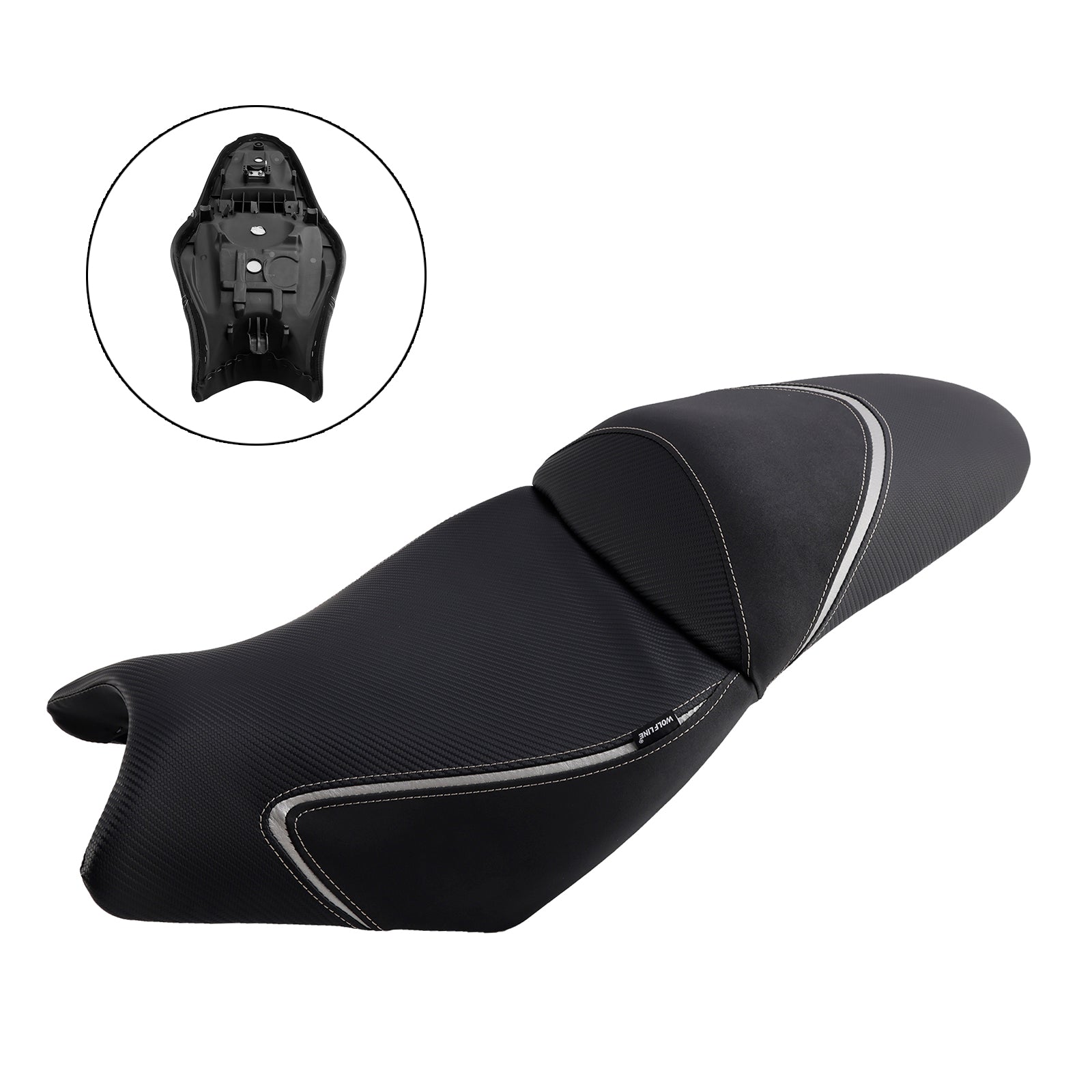 Selle pilote et passager complète grise pour Kawasaki Versys 650 2022-2024
