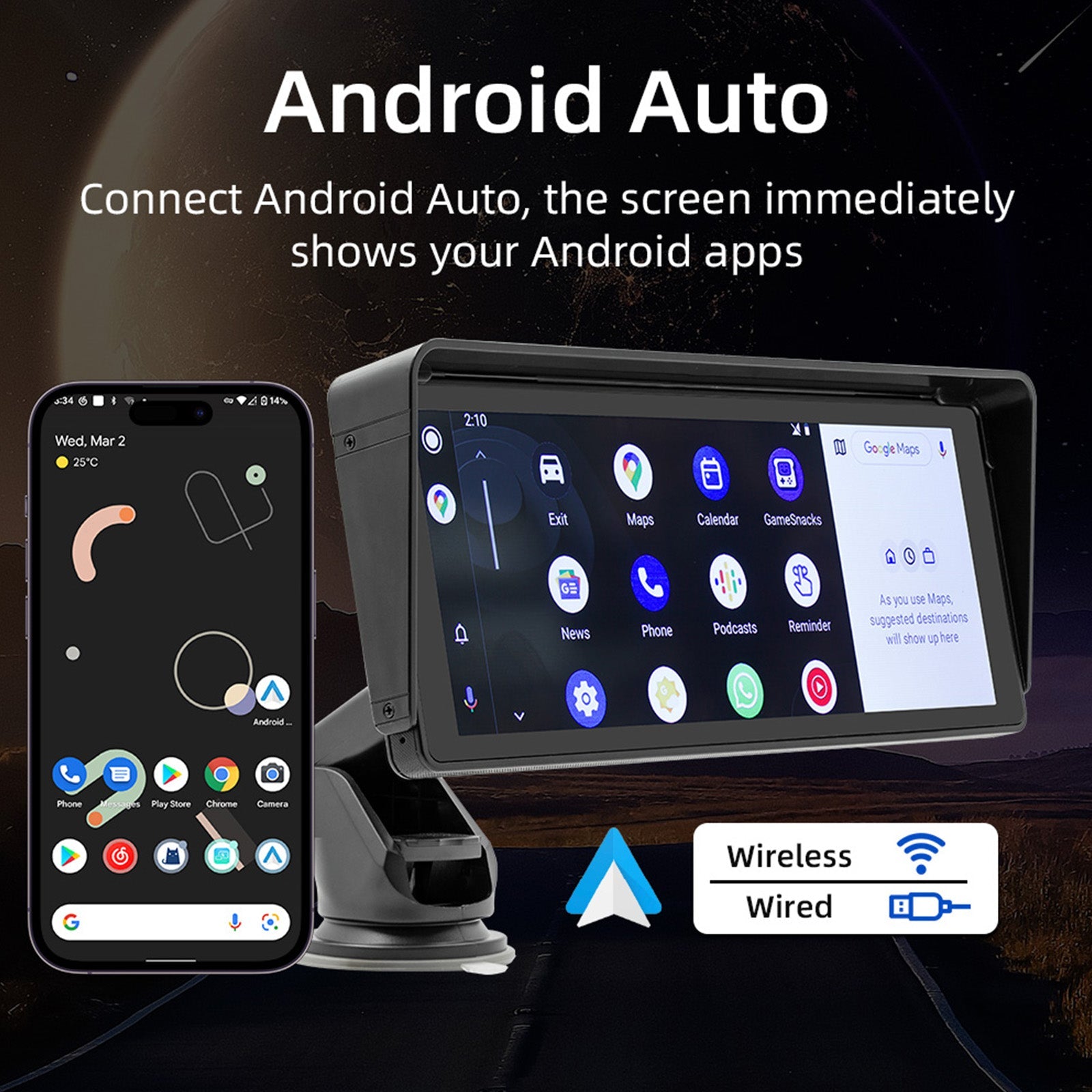 10,26 palčni avtomobil MP5 predvajalnik FM Bluetooth FM oddajnik za CarPlay 4 LED kamere brezžično