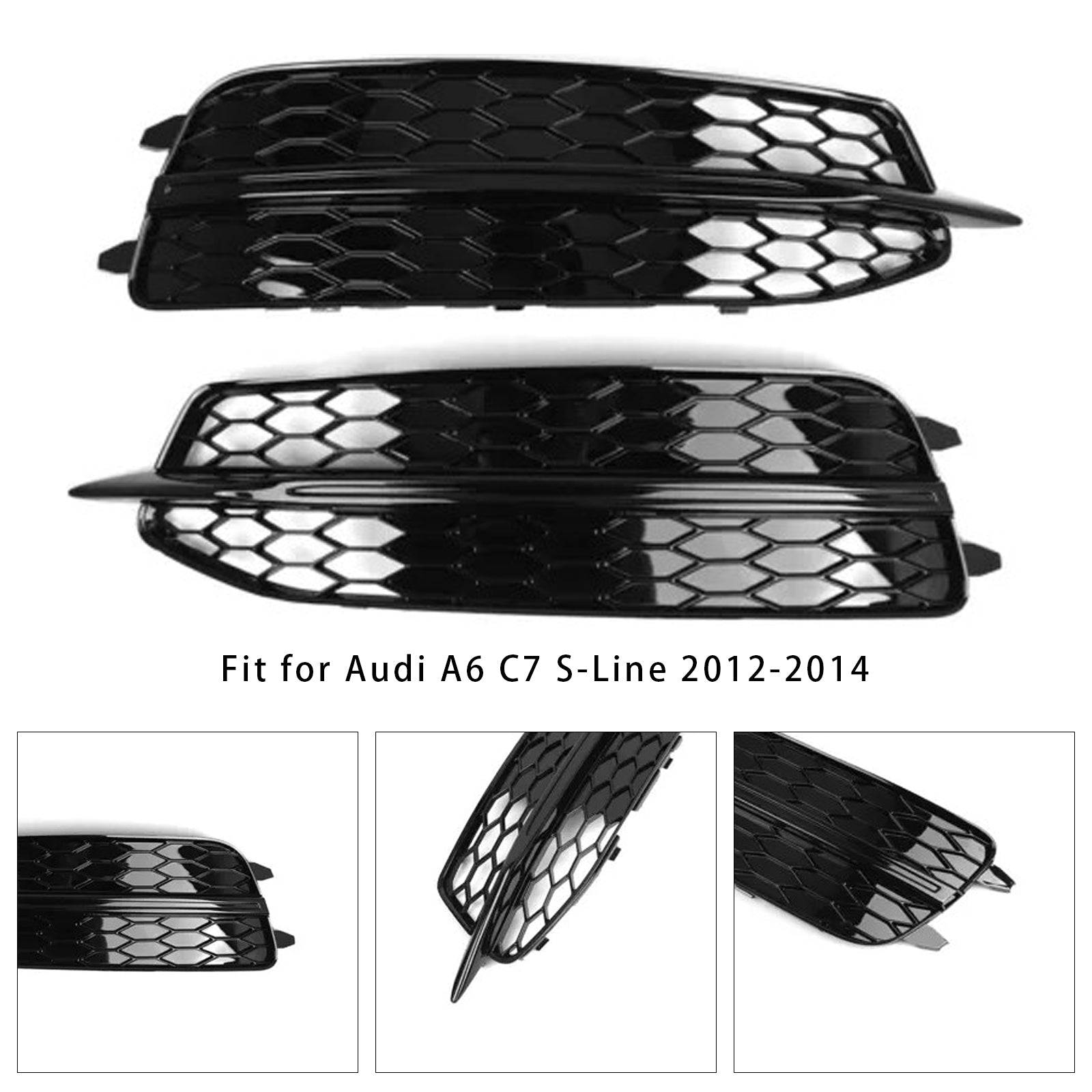 Grilles de phares antibrouillard pour pare-chocs avant Audi A6 C7 S-Line 2X 2012-2014