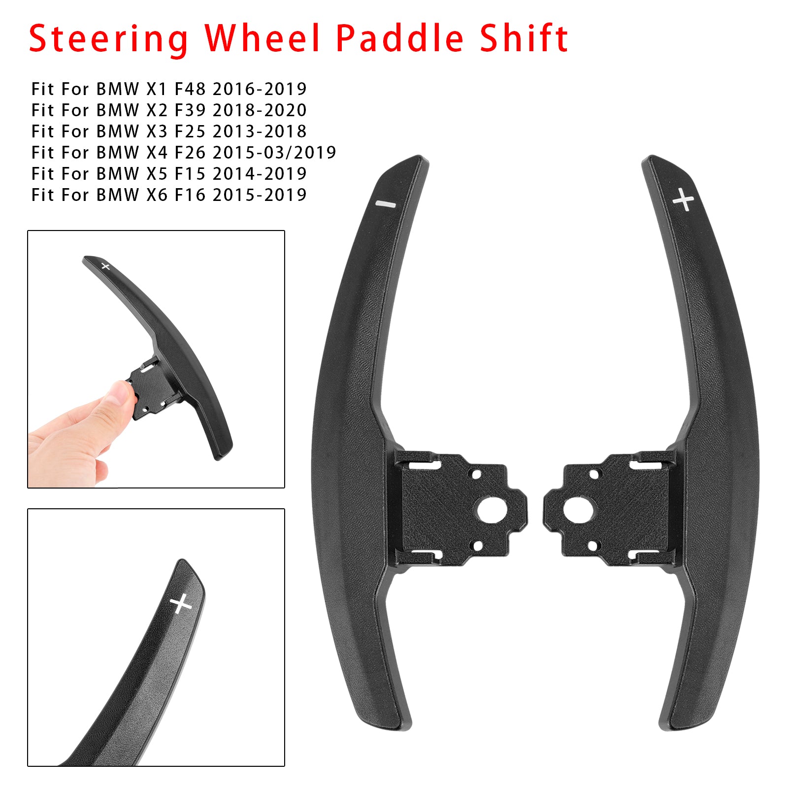 Wydłużenie palet zmiany prędkości dla serii BMW F30 F31 F32 F10 x3 X5 Black Aluminium