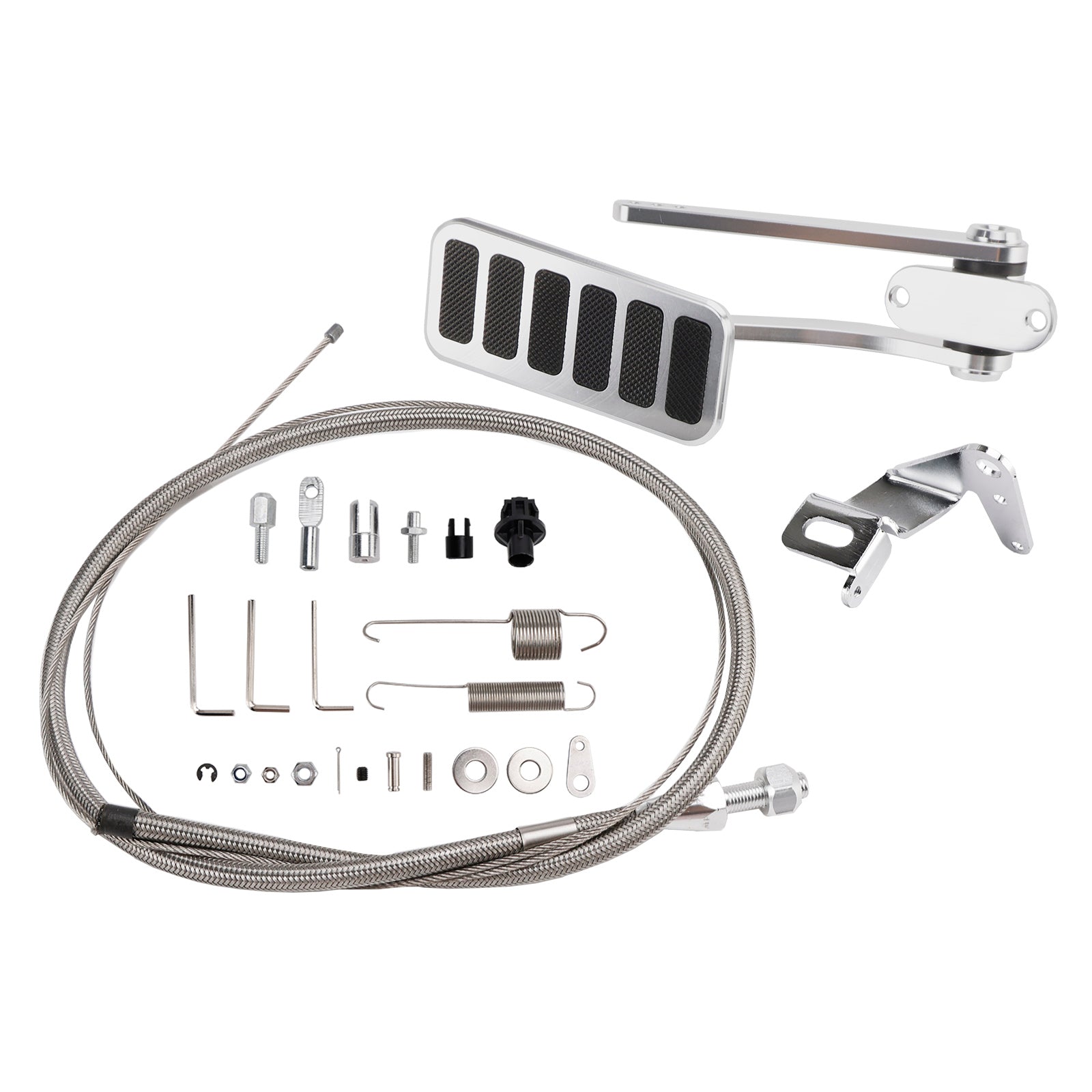 Pédale d'accélérateur universelle en aluminium pour hot rod de rue, câble d'accélérateur et ressort en acier inoxydable de 24 pouces