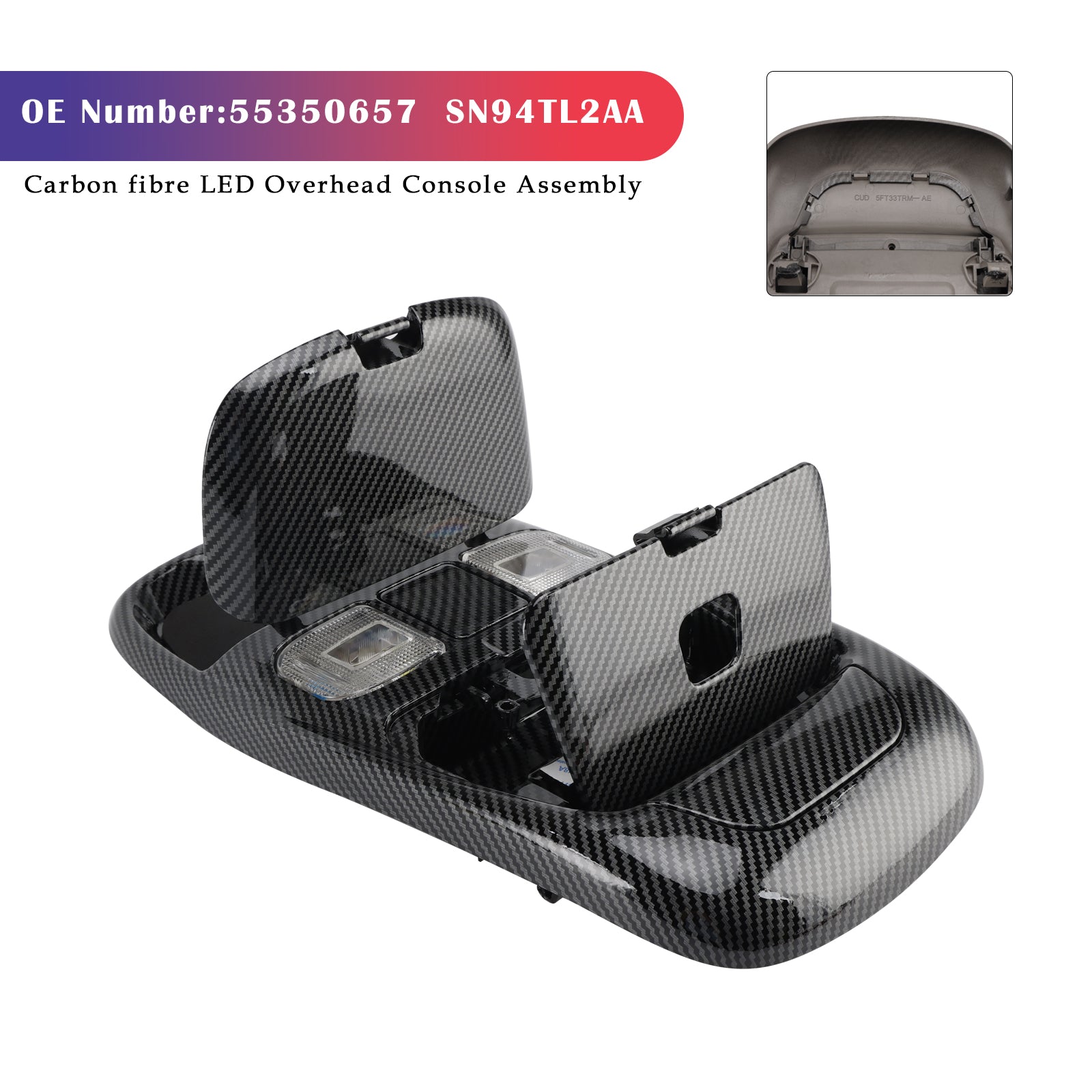 Console padiglione senza carbonio per il carbonio per Dodge RAM 1500 1998-2001