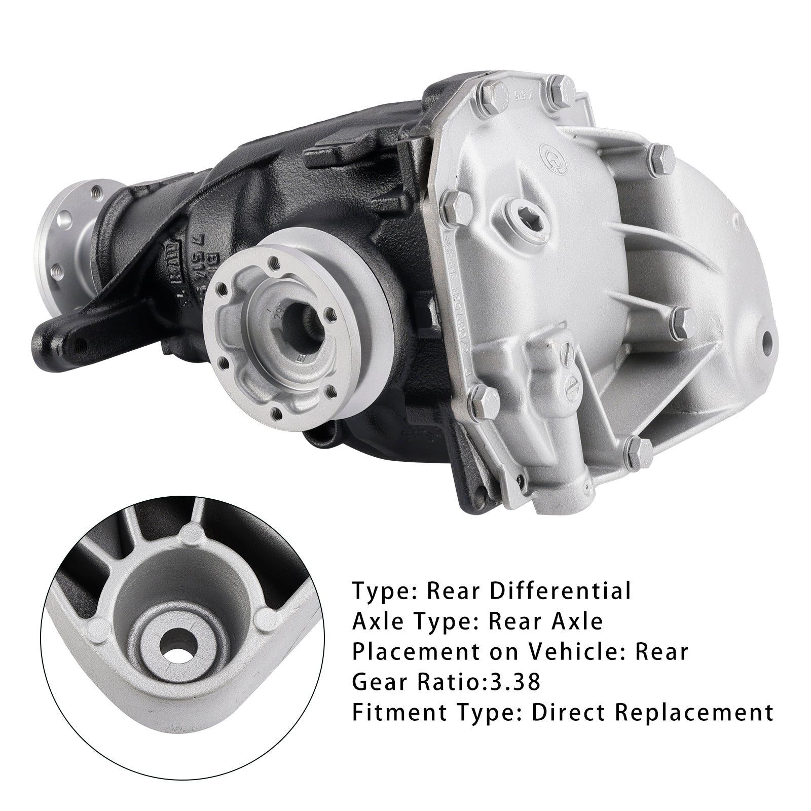 Support de différentiel arrière BMW Série 1 E81 E87 2004-2011, rapport 3,38 33107524319 33107524320