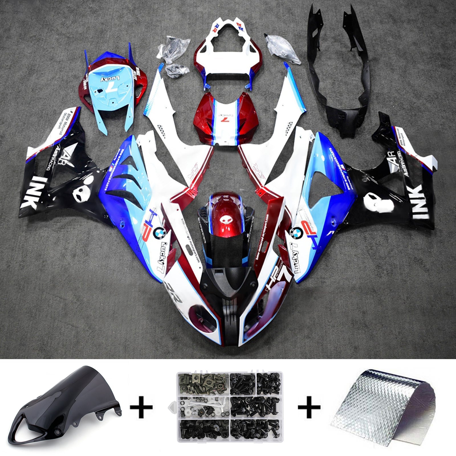 Kit de carénage d'injection pour BMW S1000RR 2009-2014 Carrosserie Plastique ABS