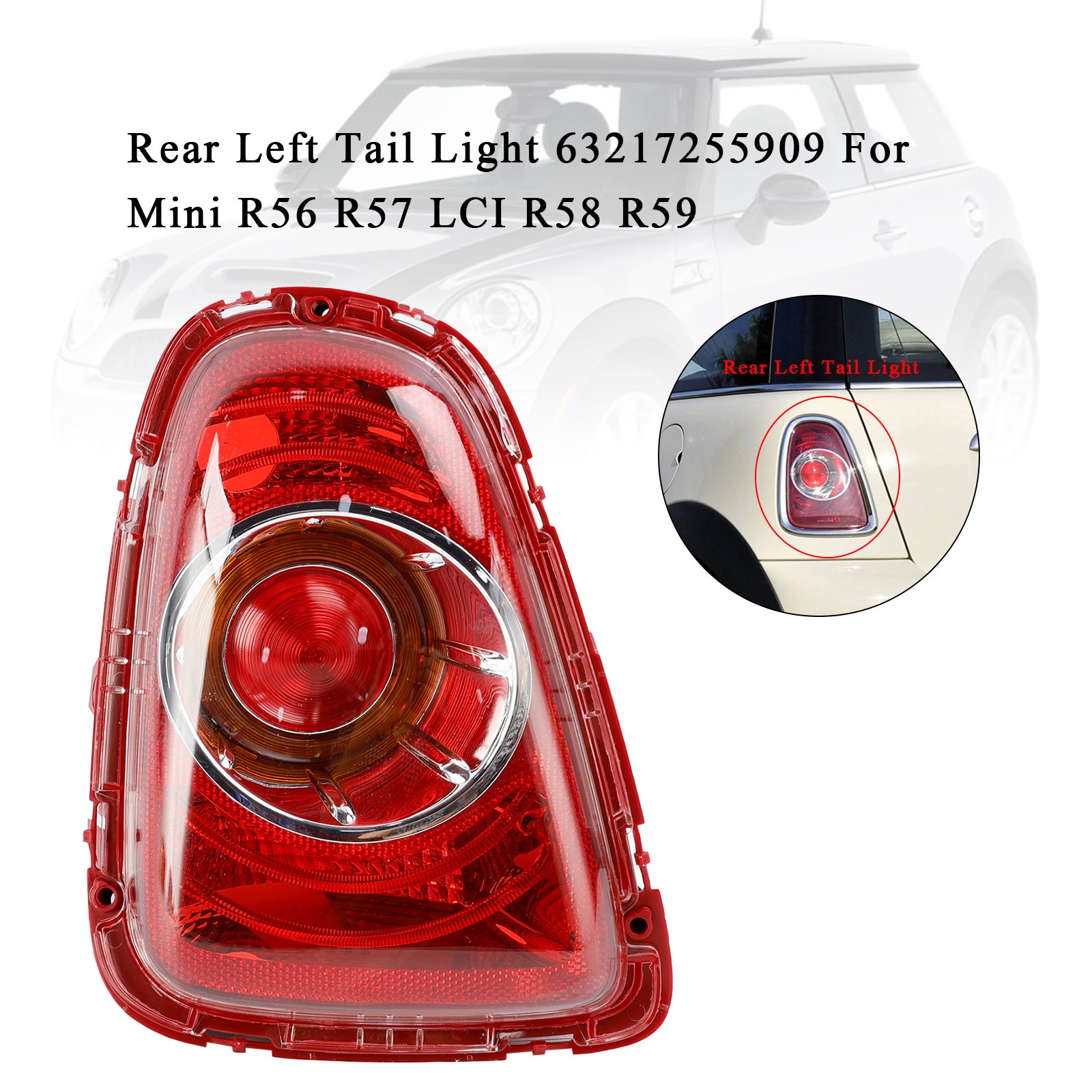 Rear Left Tail Light 63217255909 Pour Mini R56 R57 LCI R58 R59