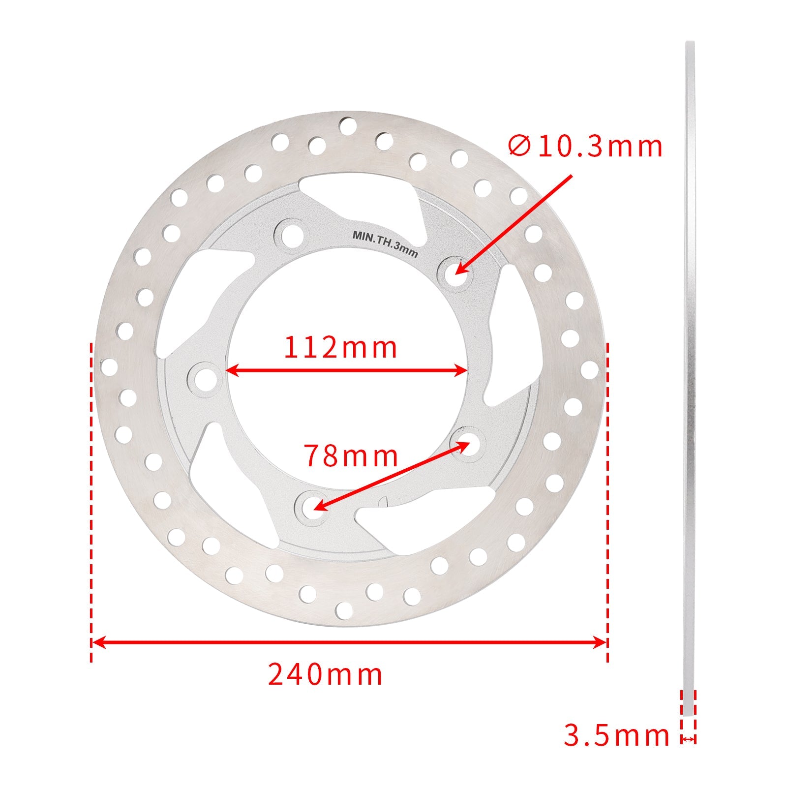 240 mm de disco de freno trasero nuevo para Bajaj Rouser 135 125
