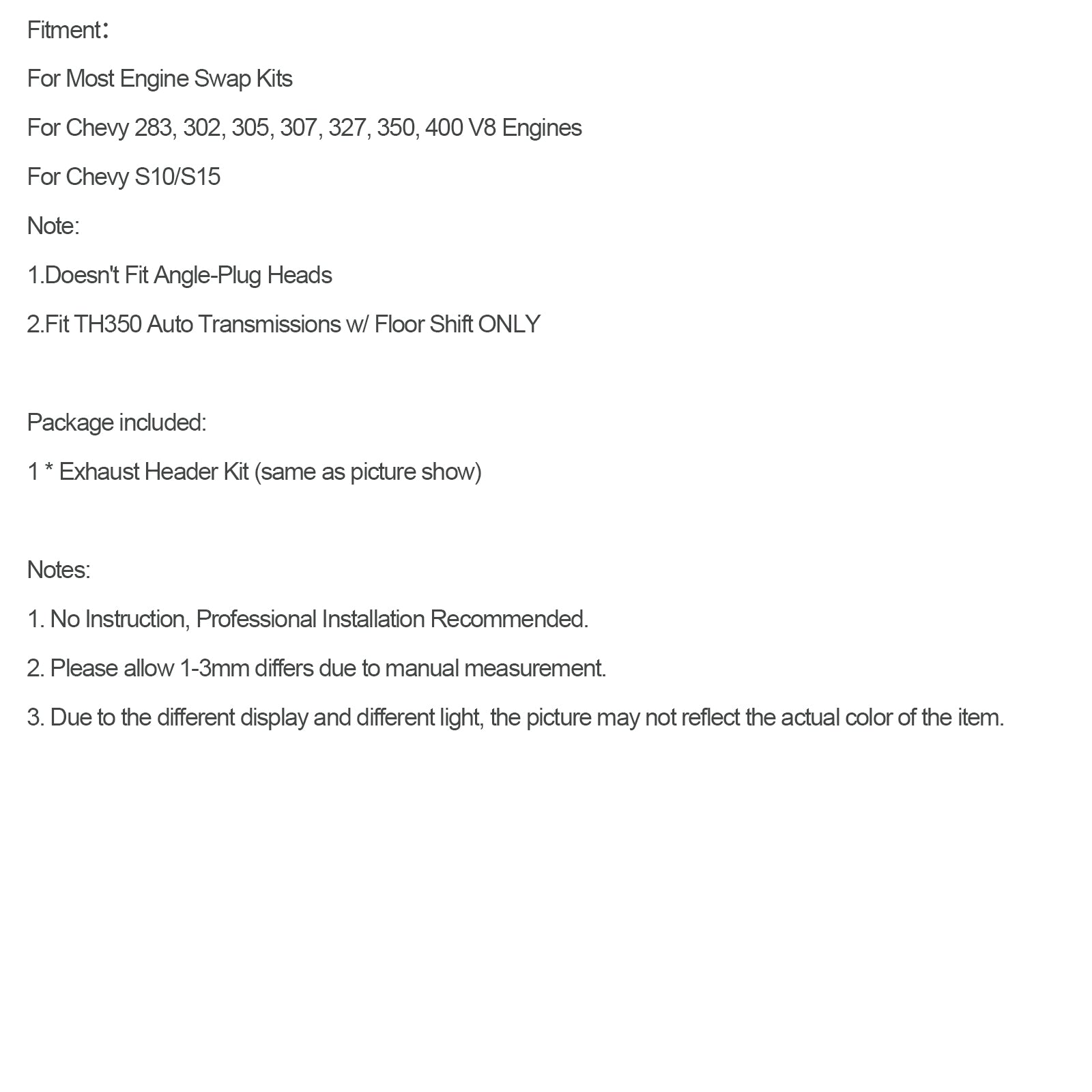 Uitlaatverzamelaars voor V8 Small Block Chevrolet S10/S15