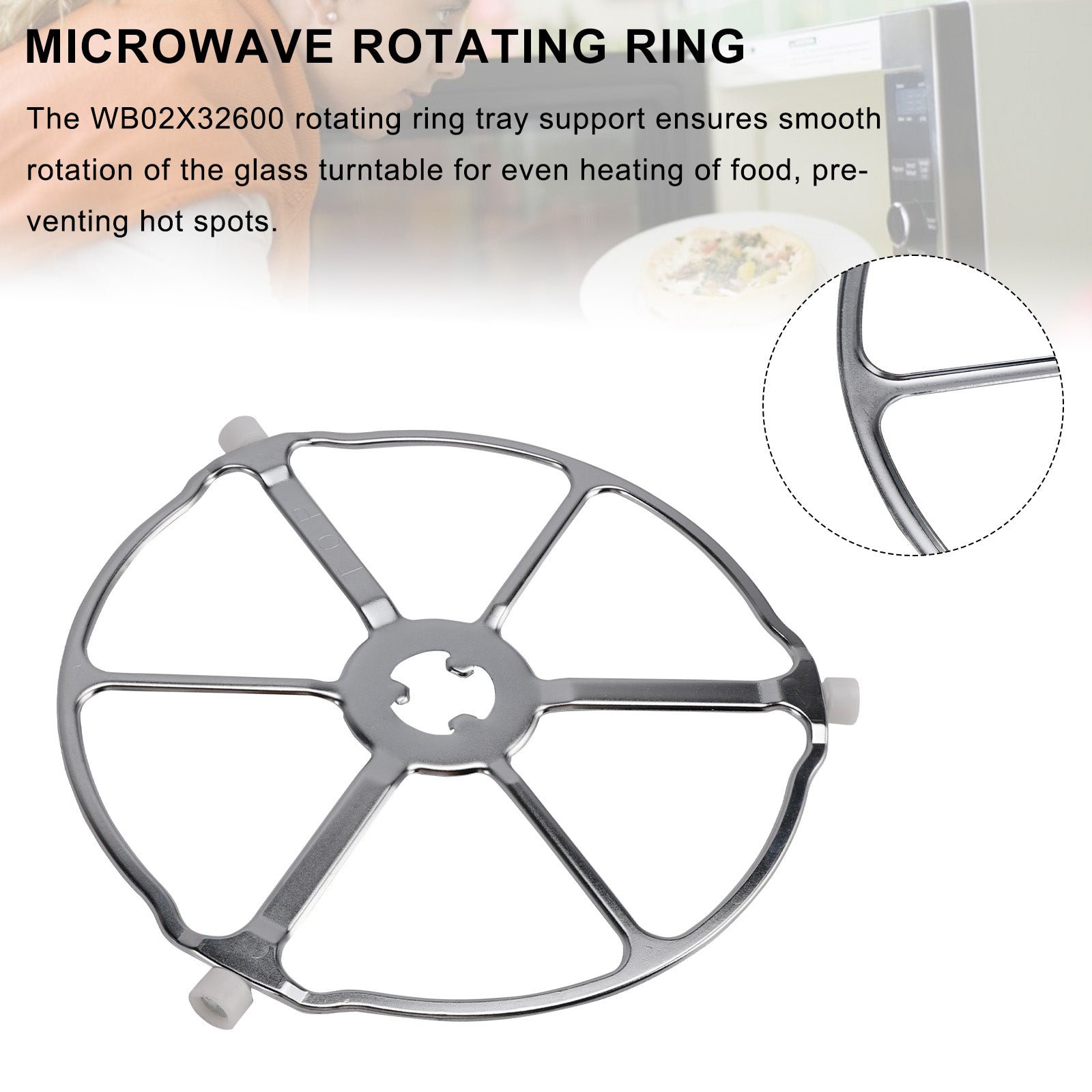 WB02X32600 WB06X10651 pour support de plateau à anneau de roulement pour four à micro-ondes GE