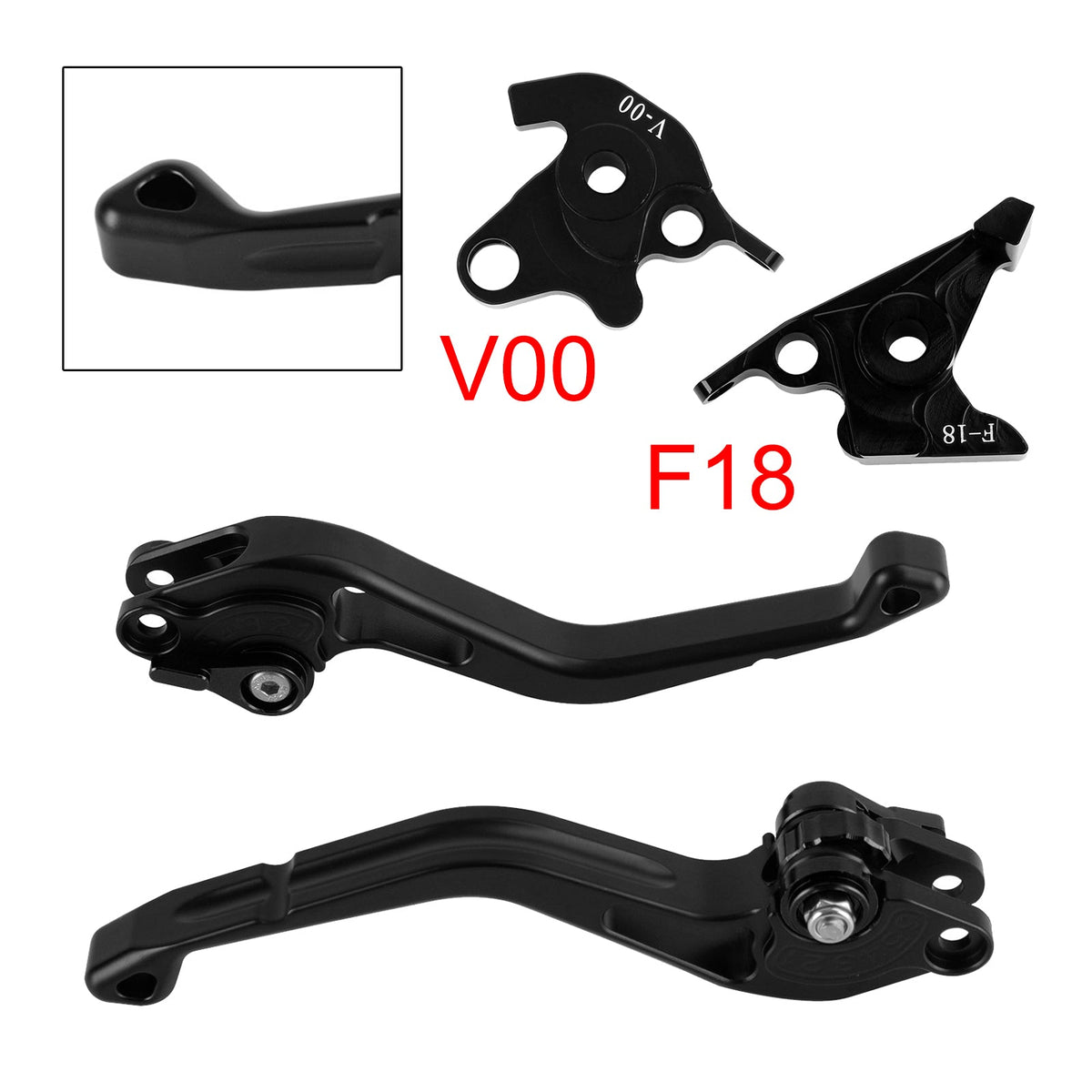Nouveau levier de frein et d'embrayage court compatible avec Honda VFR750, VFR800/F et VTR1000F (noir)