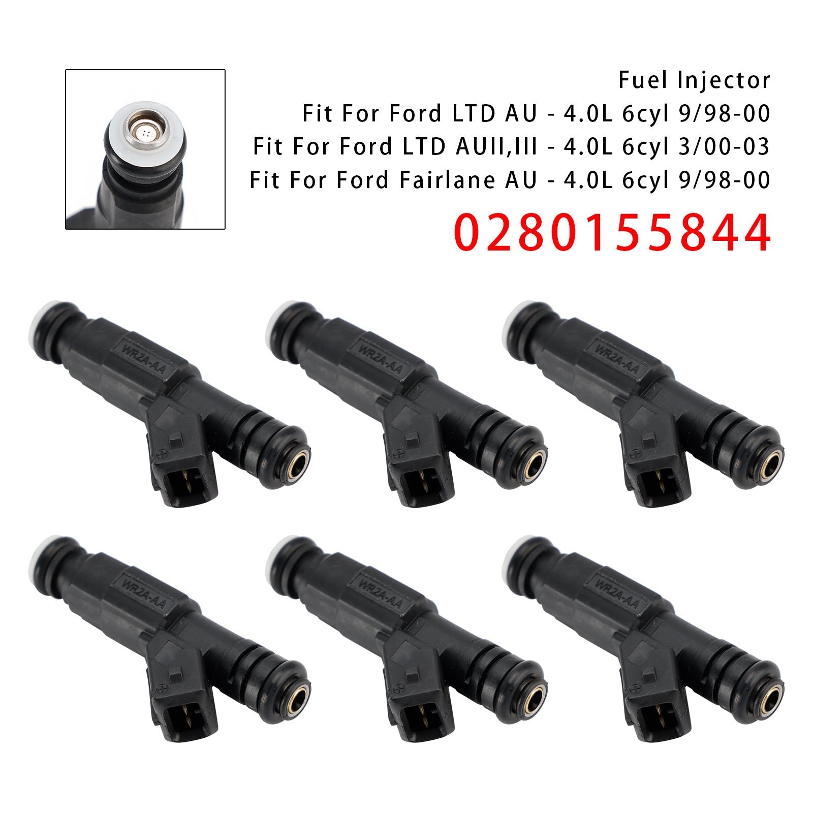 6 inyectores de combustible para Ford Falcon AU 4.0L Jeep Cherokee Commander 0280155844