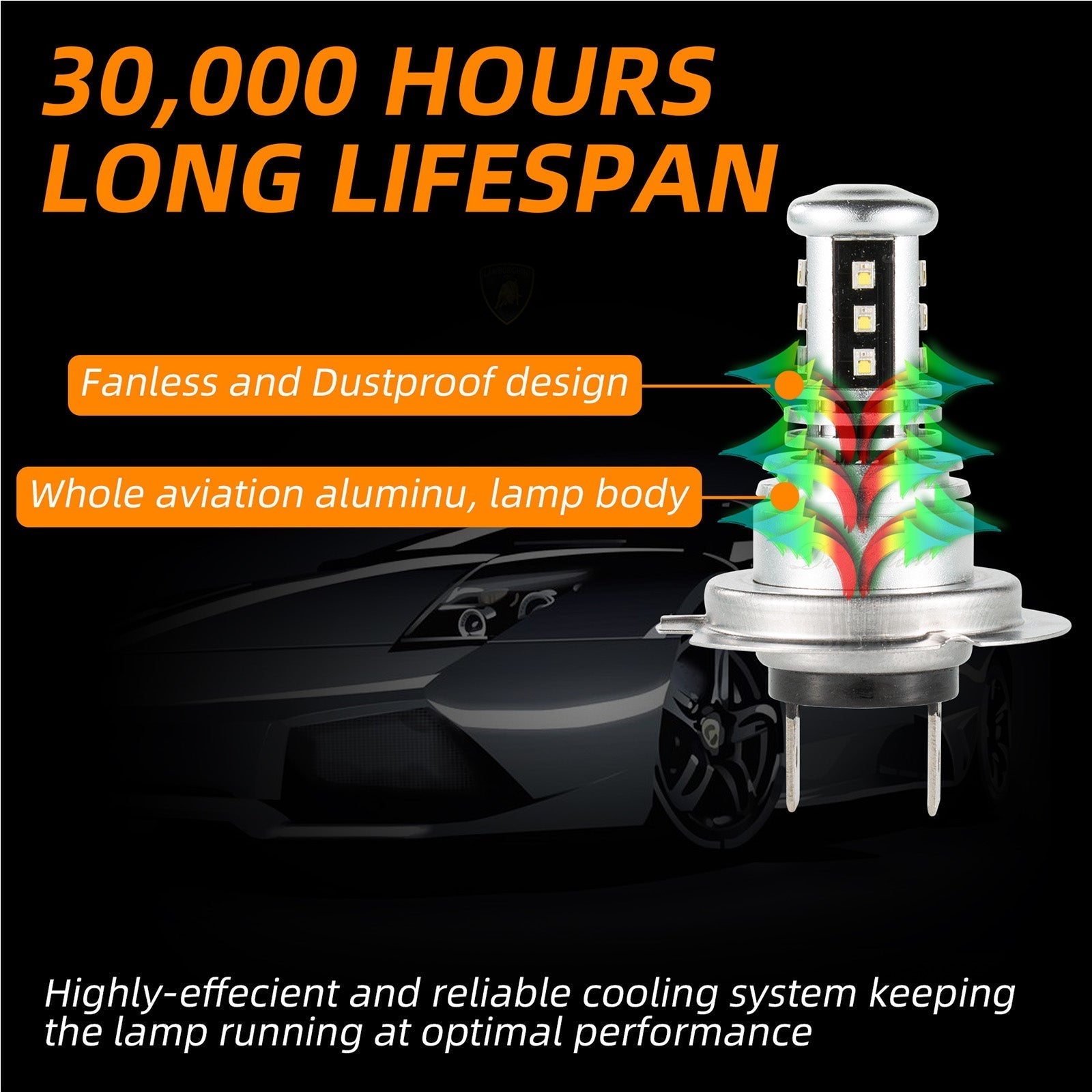 Proiettore LED 6000K 2000W 300000LM Bulbs di luci ad alta potenza generica