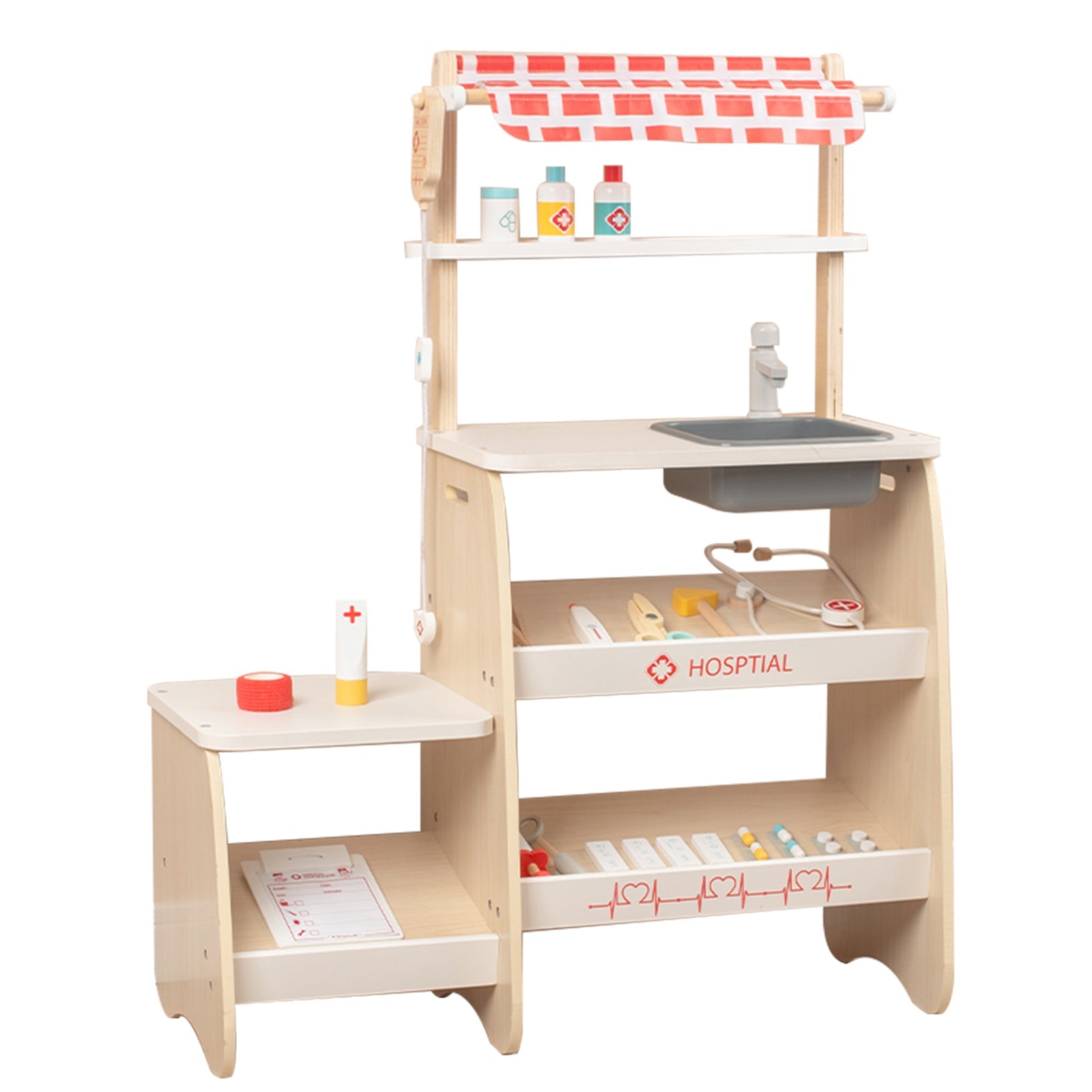 Set di giocattoli di simulazione della clinica medica per bambini con 22 accessori, di 3 anni