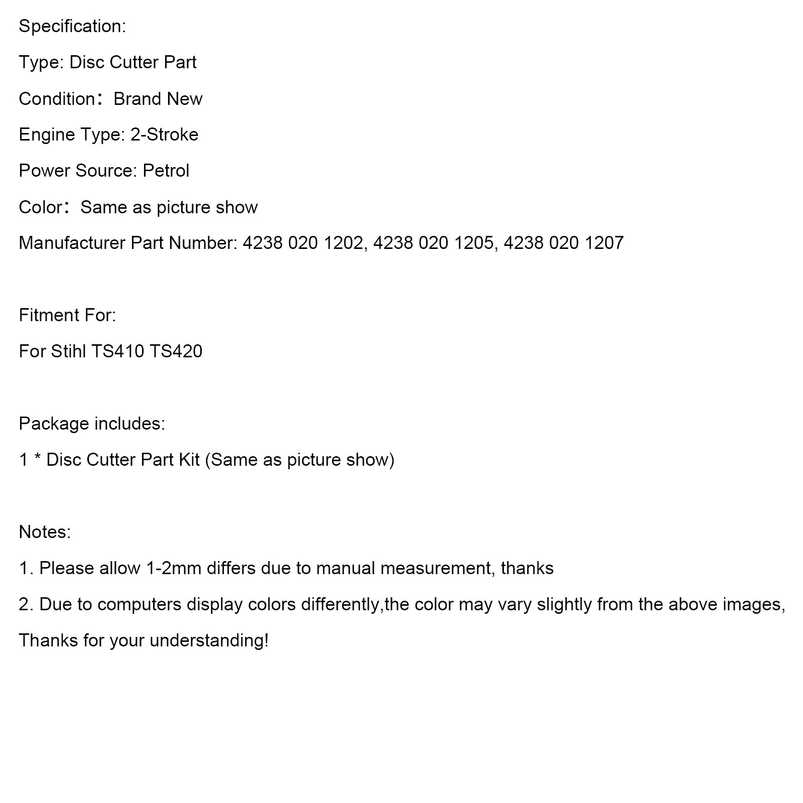 STIHL TS410 TS420 Cilinderski komplet z zračnim filtrom 4238 020 1202