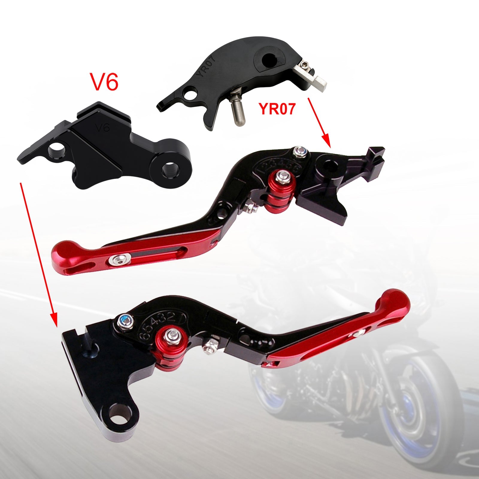 Levier de frein et d'embrayage réglable compatible avec YAMAHA XSR900 XSR900GP MT-09 MT-09SP 24-25