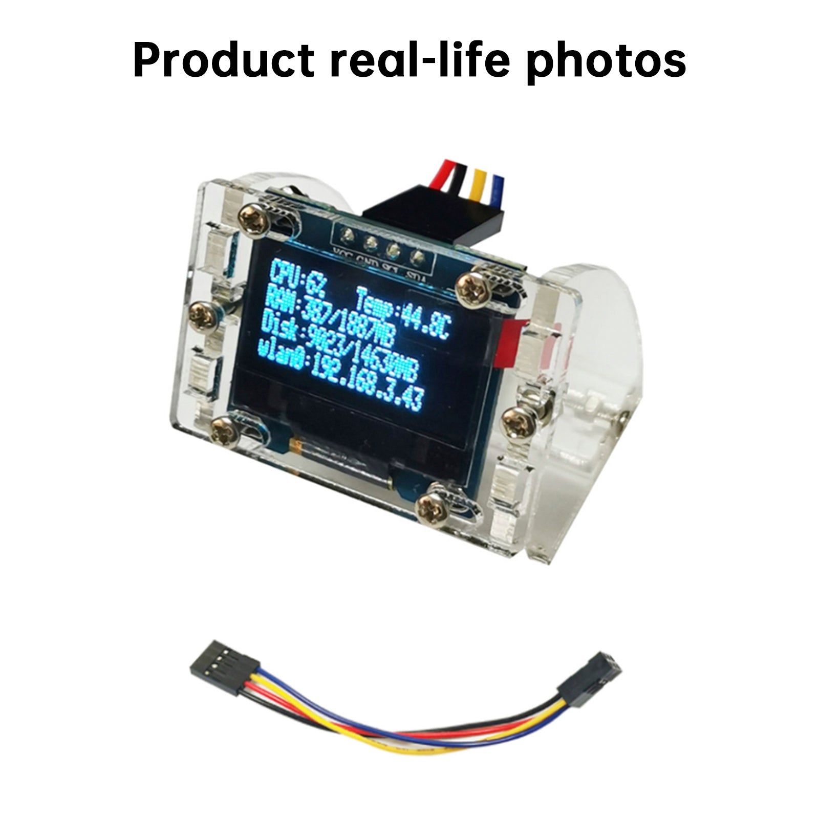 Module d'affichage OLED 0,96 pouce pour Raspberry Pi 4B, affichage des informations sur le disque dur IP