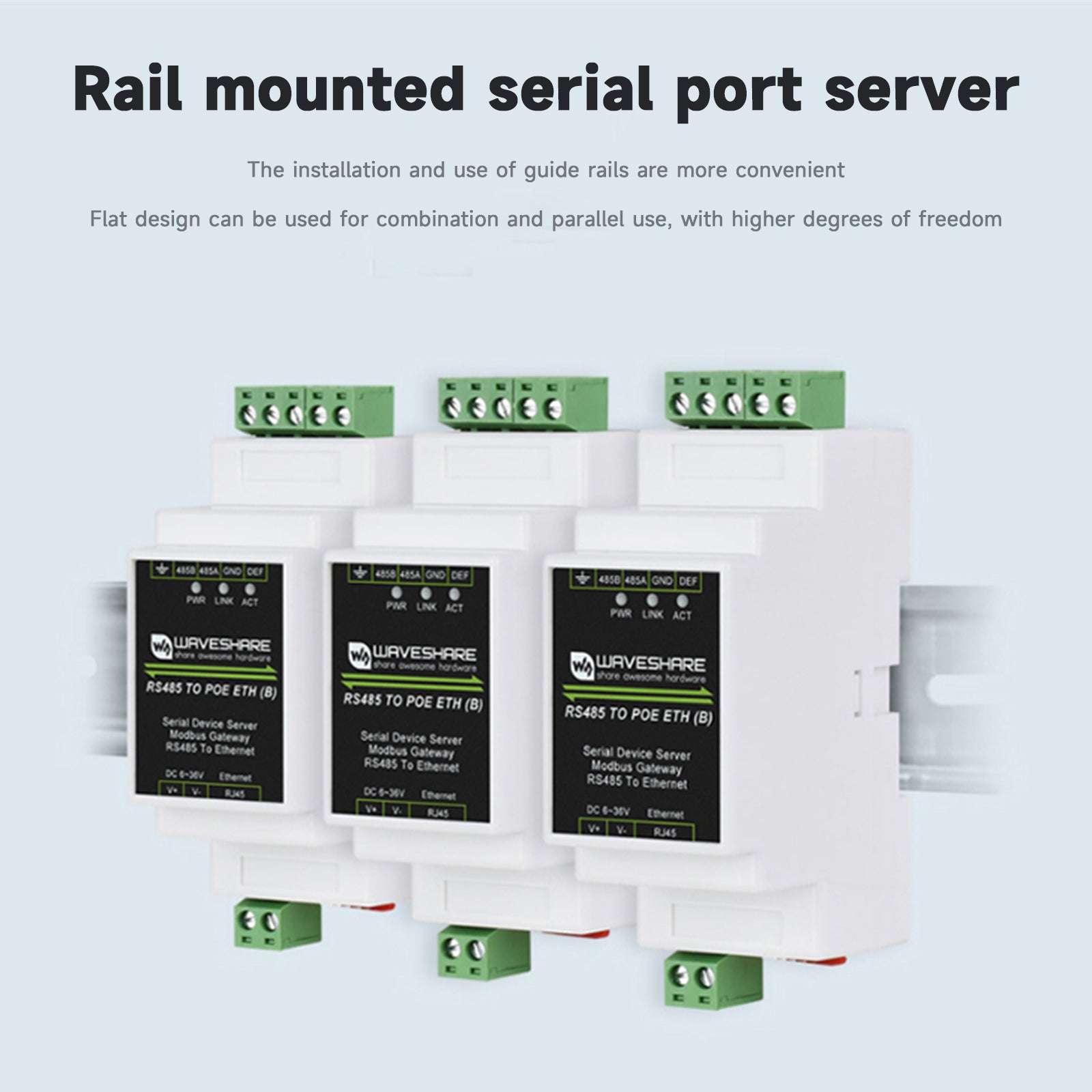 Module Ethernet RS485 vers RJ45 de qualité industrielle, serveur multi-hôte vers port série