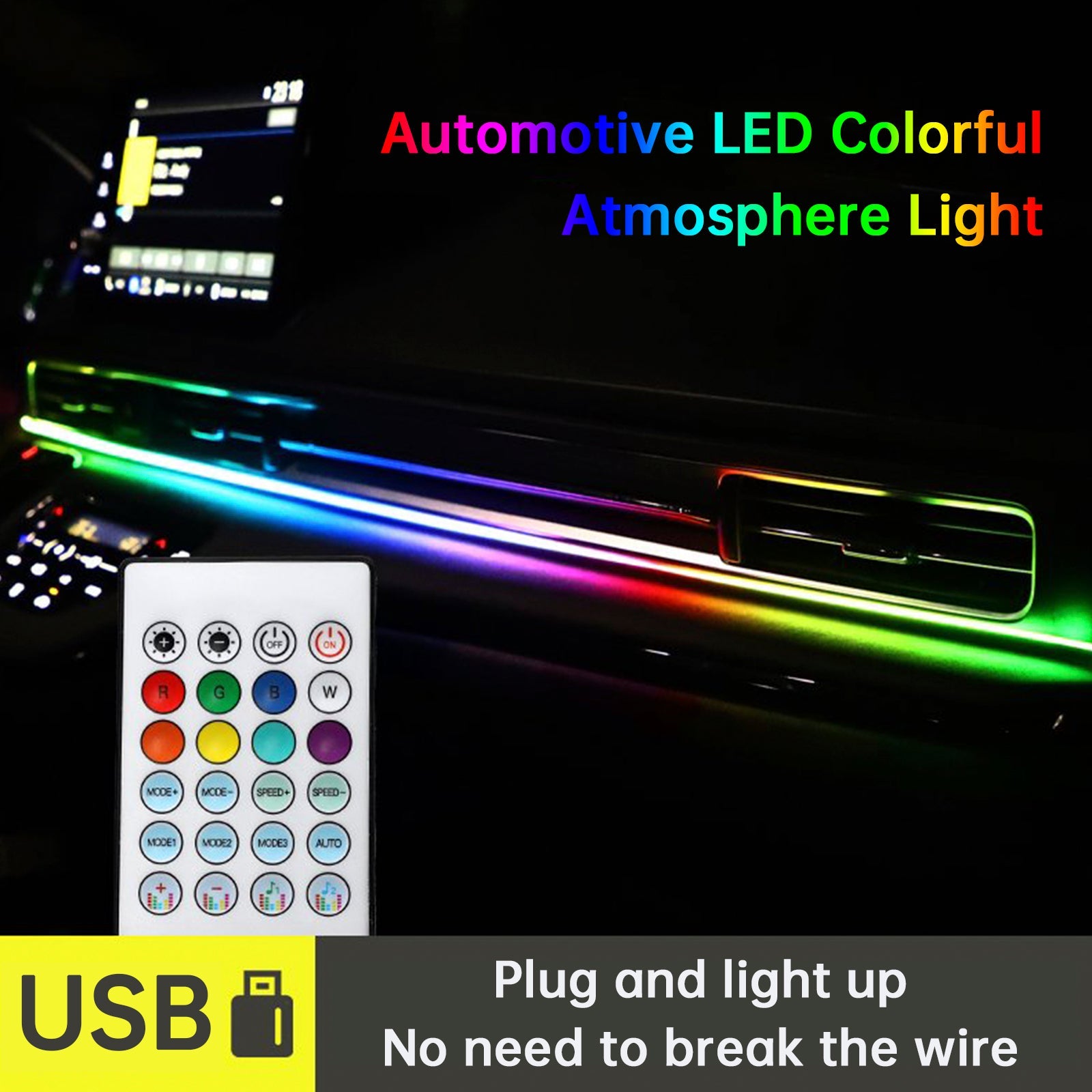 LED de luz decorativa LED colorido en el control central, 110 cm + 35 cm