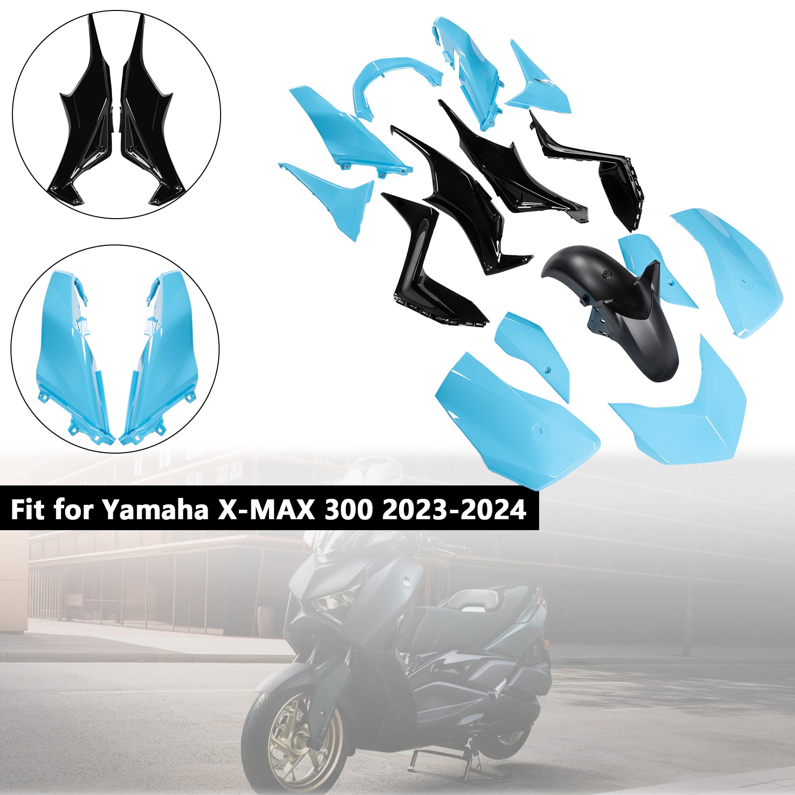 Kit de carénage de carrosserie ABS par injection pour Yamaha X-MAX 300 XMAX 2023-2024 14#