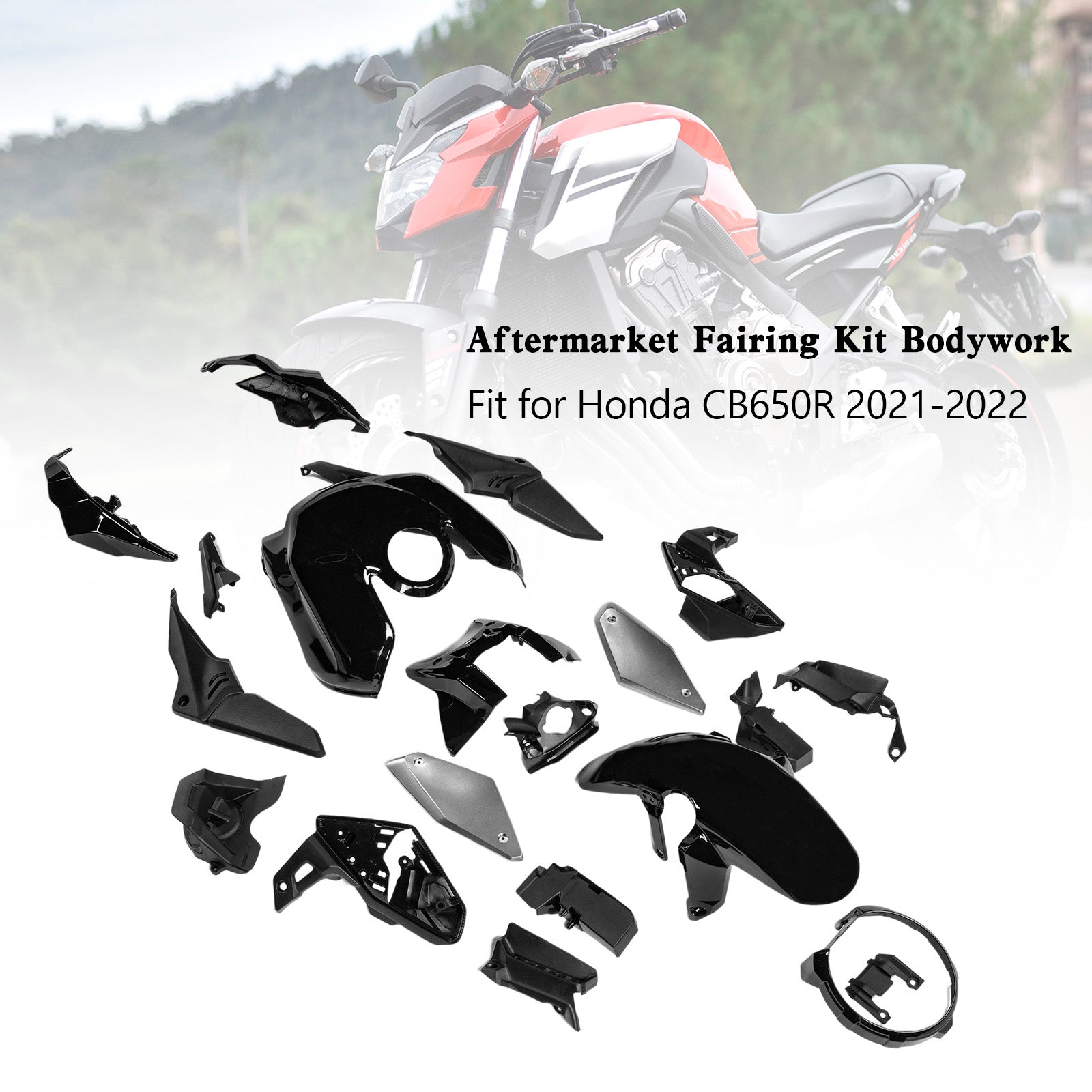 Carénage de moulage par injection en plastique ABS adapté pour Honda CB 650 R CB650R 2021-2023 04#