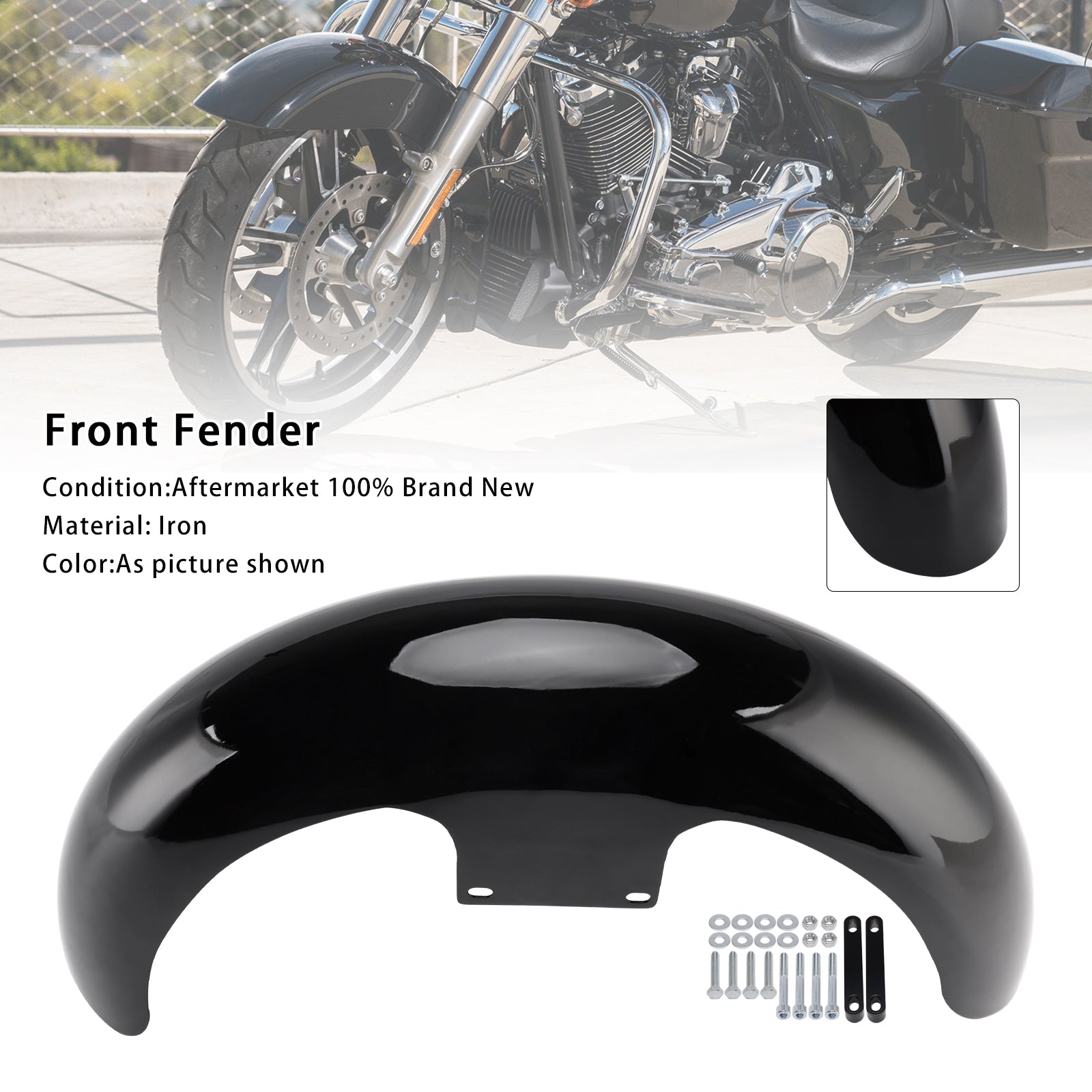 Garde-boue avant enveloppant 19 pouces, compatible avec Touring Road Glide Street Glide CVO 2023-2025