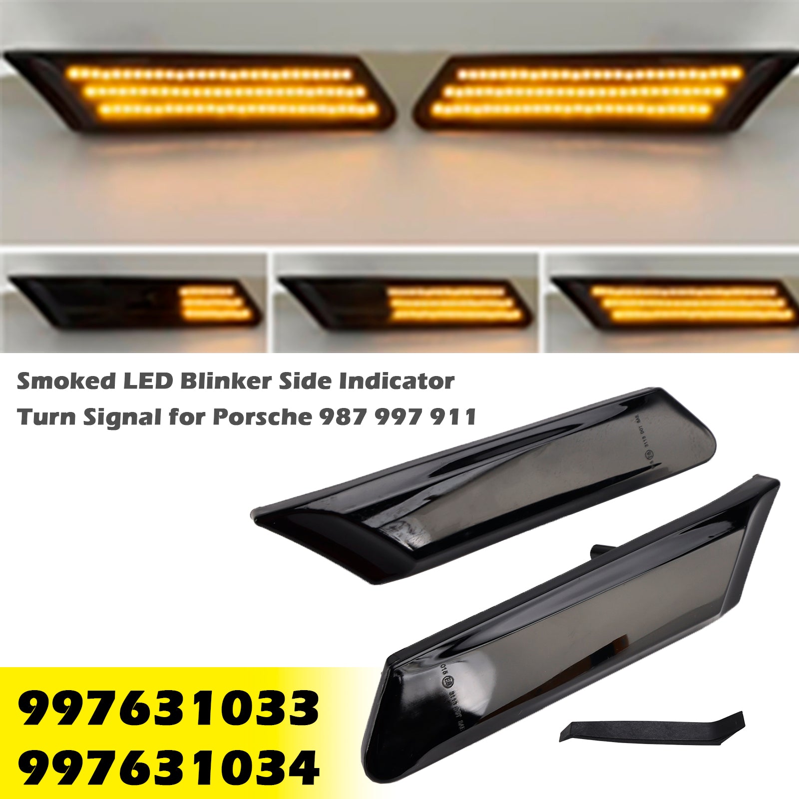 Indicatore di direzione laterale a LED fumé per Porsche 987 997 911