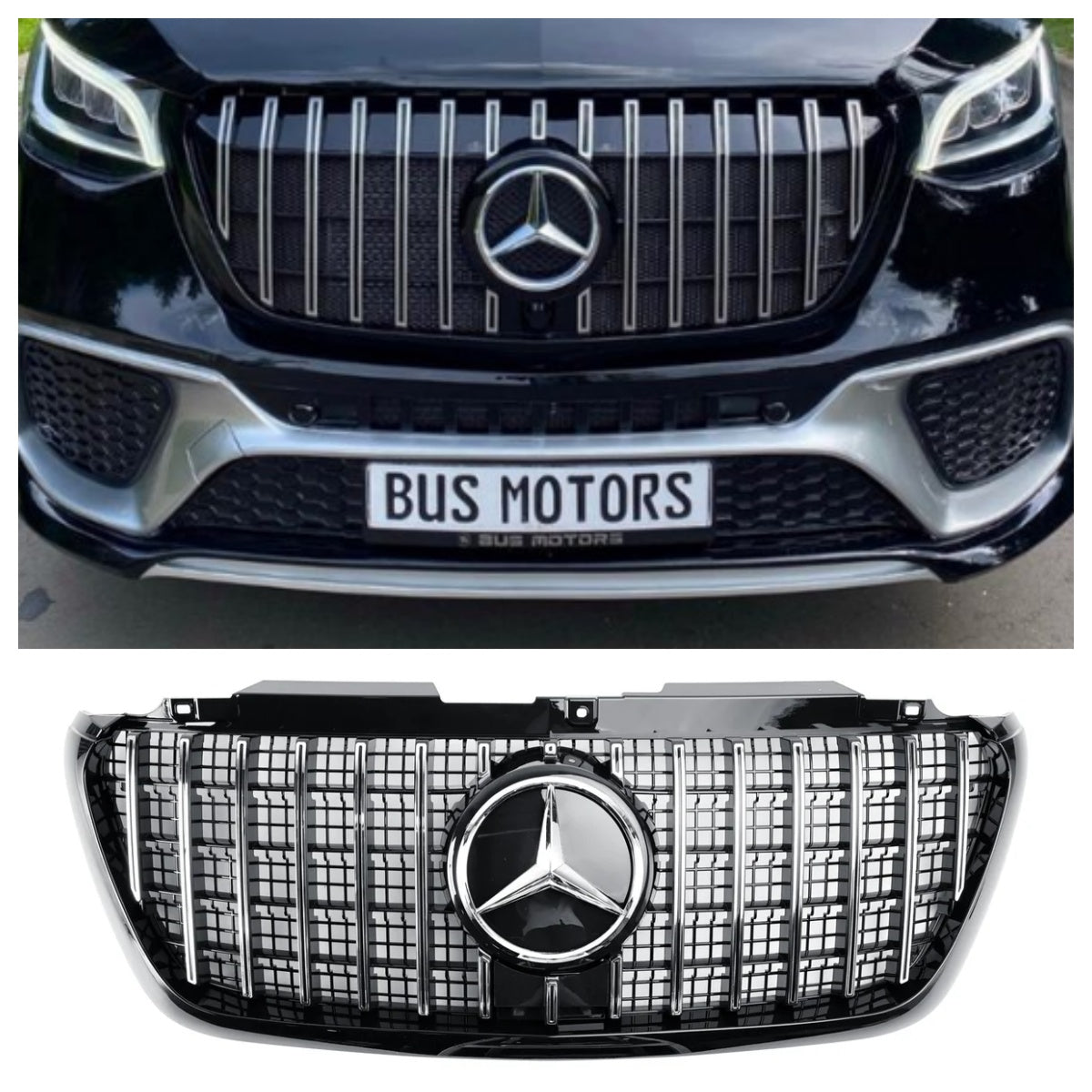 Grille de calandre de pare-chocs avant de style Mercedes Sprinter W907 W910 GT 2018-2023