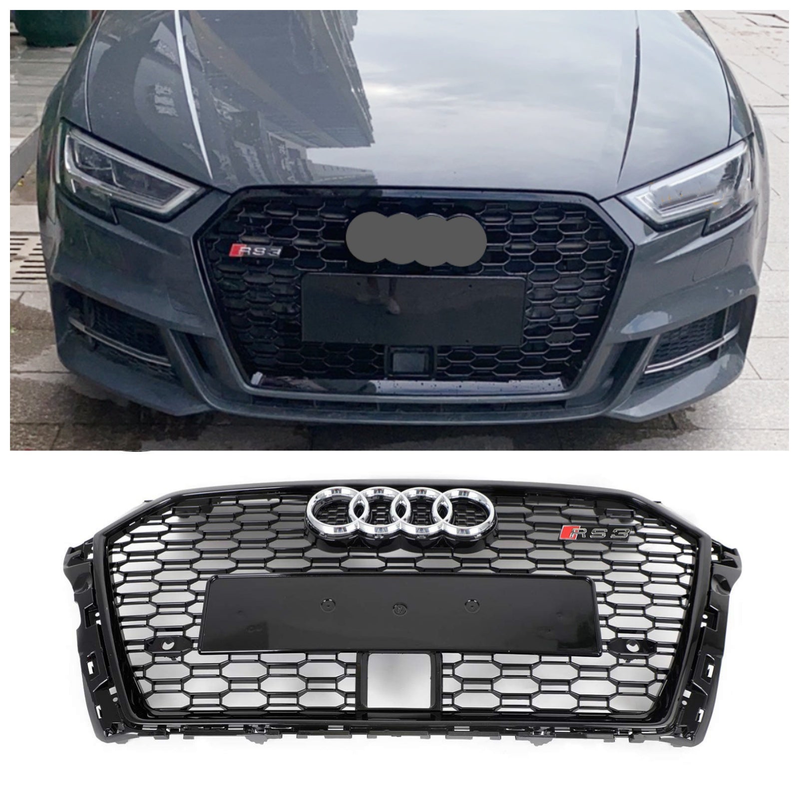 Direct vervangende plastic voorrooster voor Audi A3 S3 2017 - 2019 met ACC